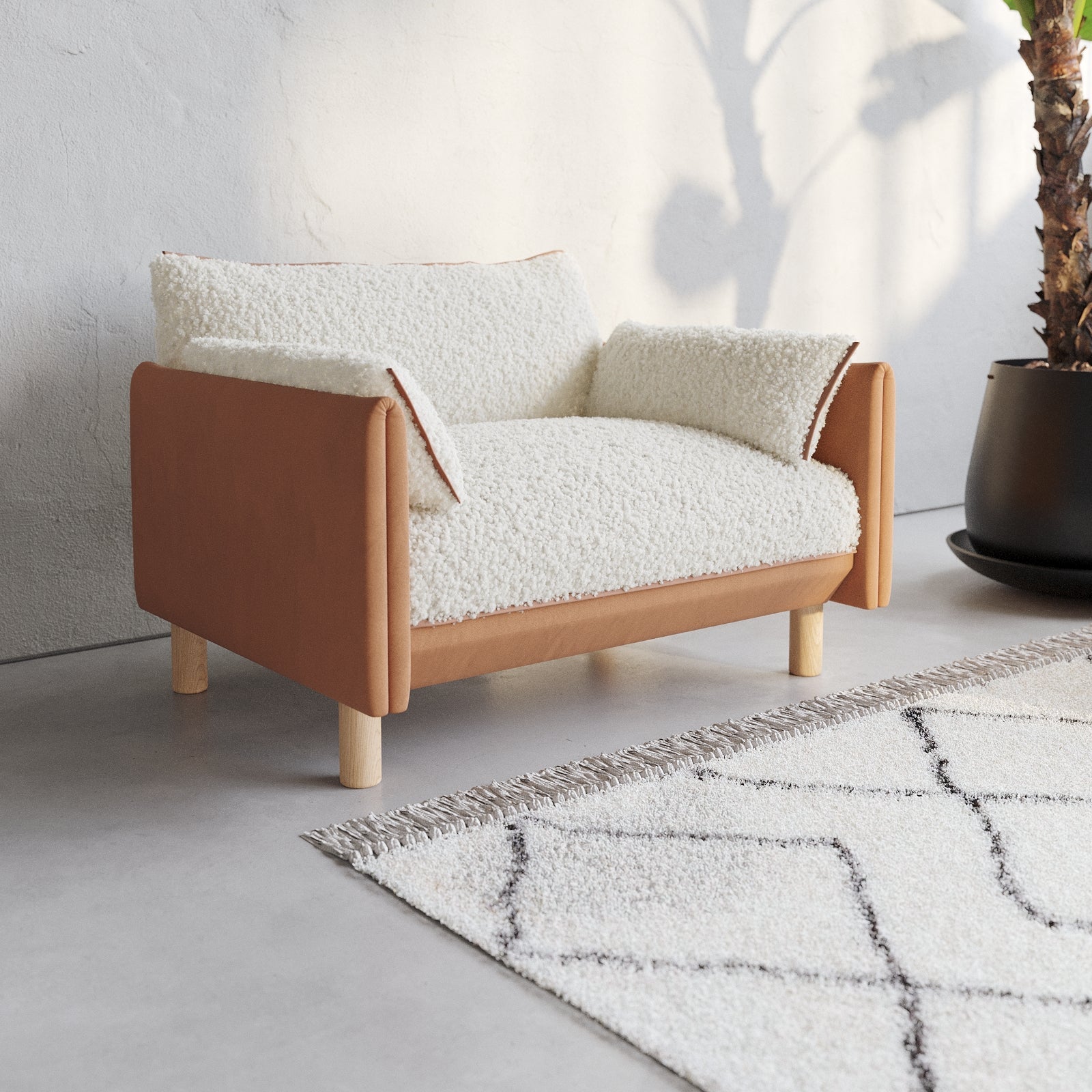 Cozy 1.5 Seater Sofa | Henna Cotton