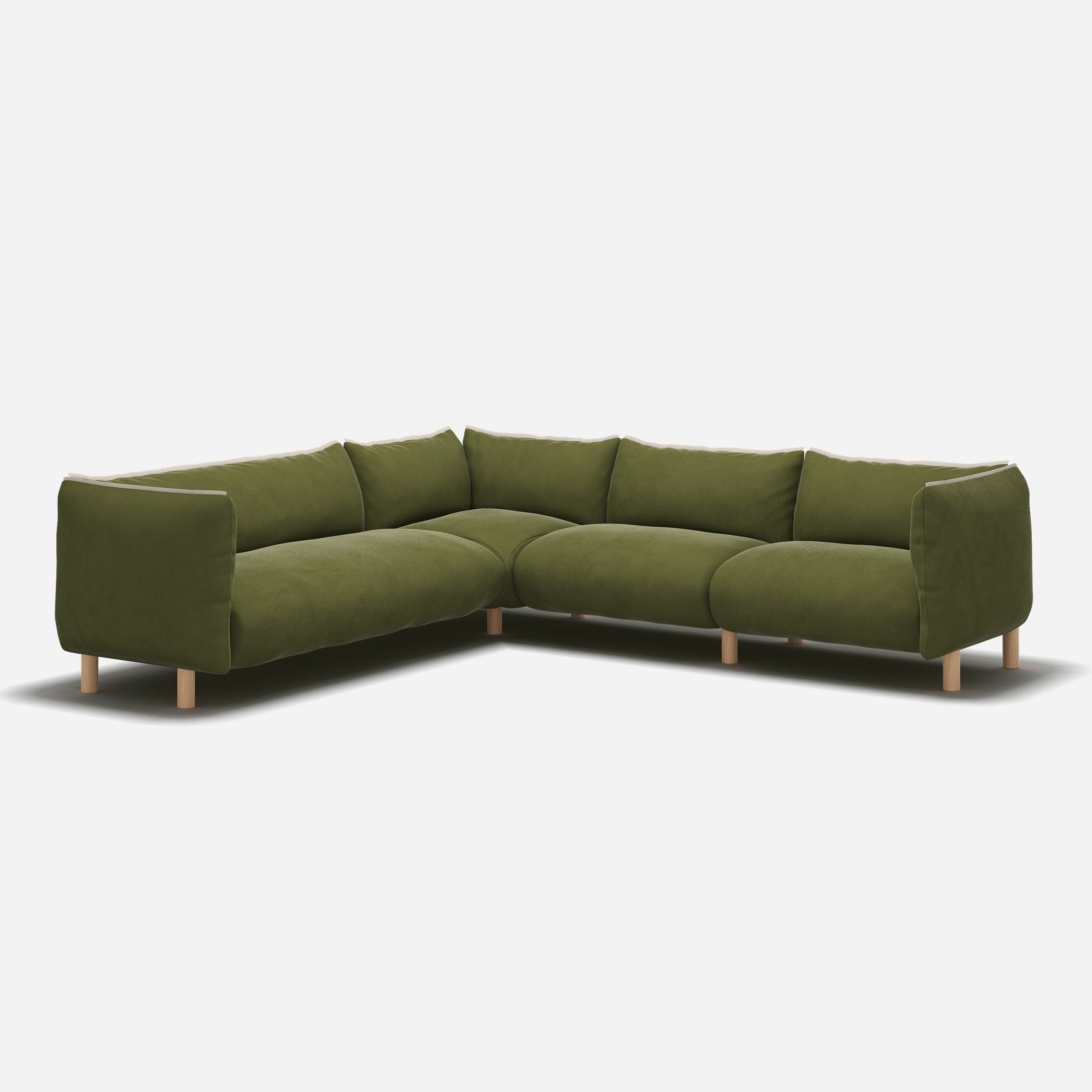 @ Dark Green Velvet | Natural Trim