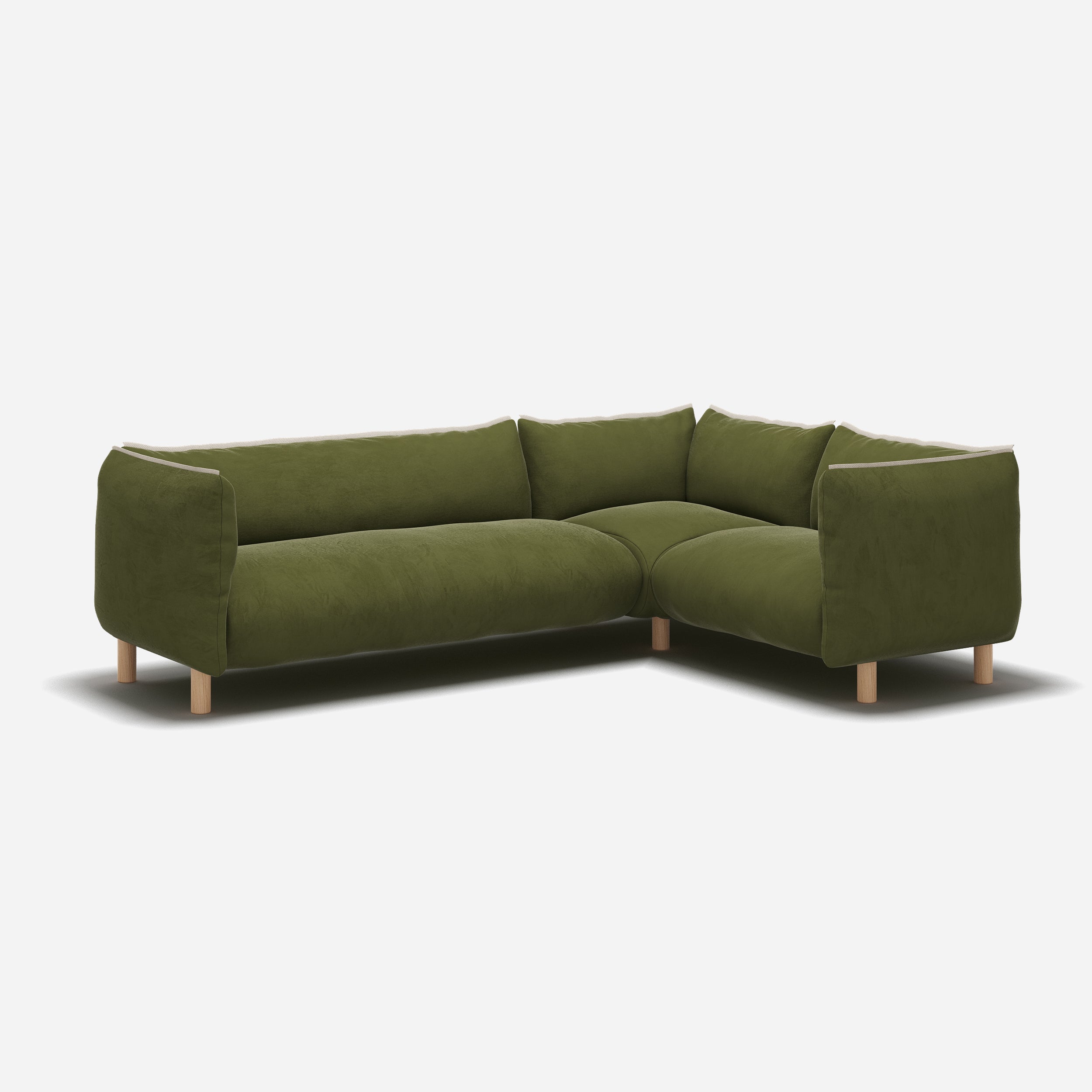 @ Dark Green Velvet | Natural Trim