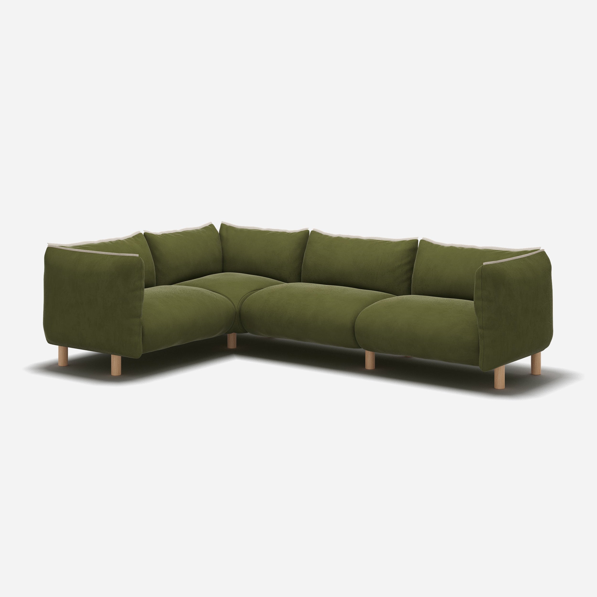 @ Dark Green Velvet | Natural Trim