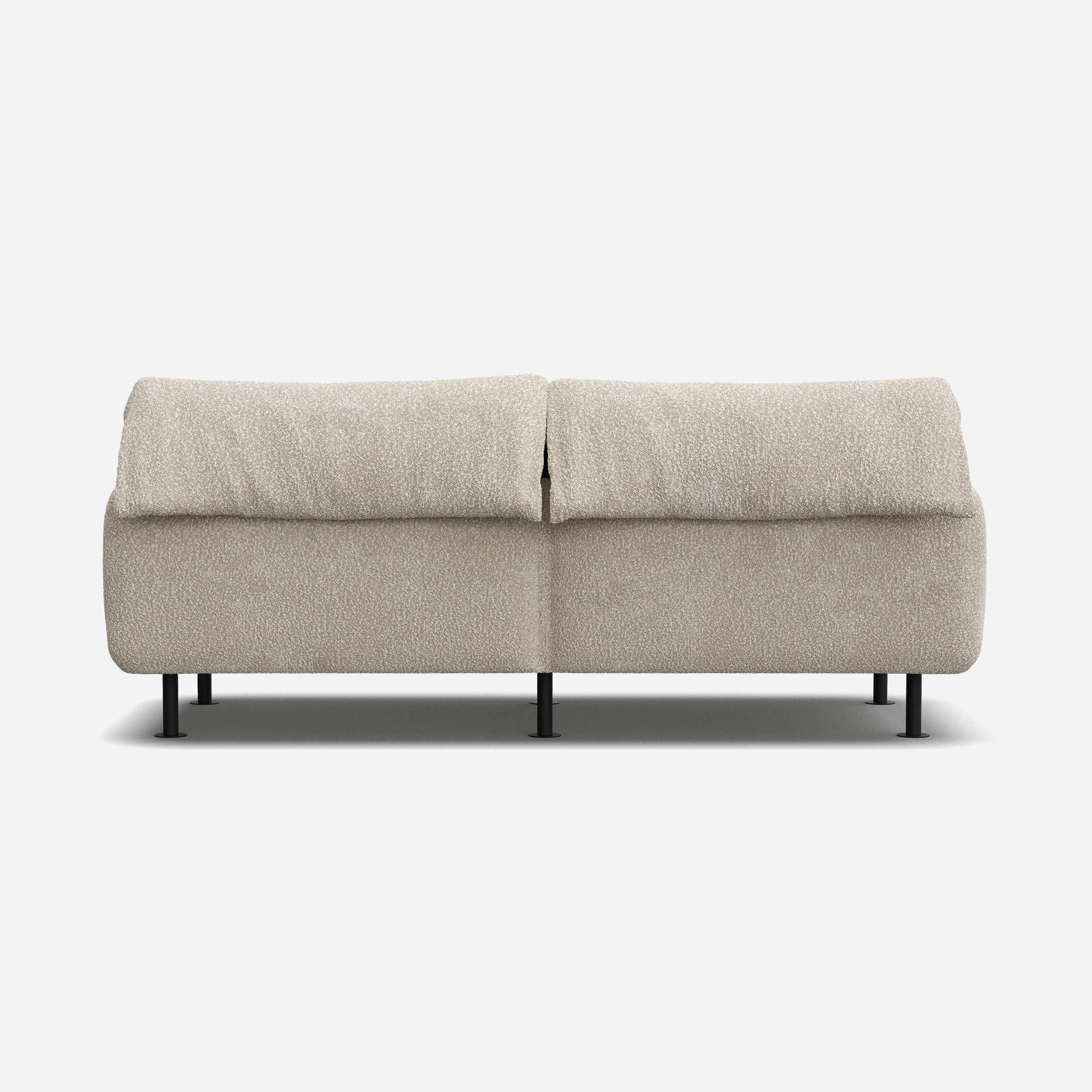 Cozmo Sofas - Rest 3 Seater Sofa - Ecru Boucle - Black Legs - Lifestyle view