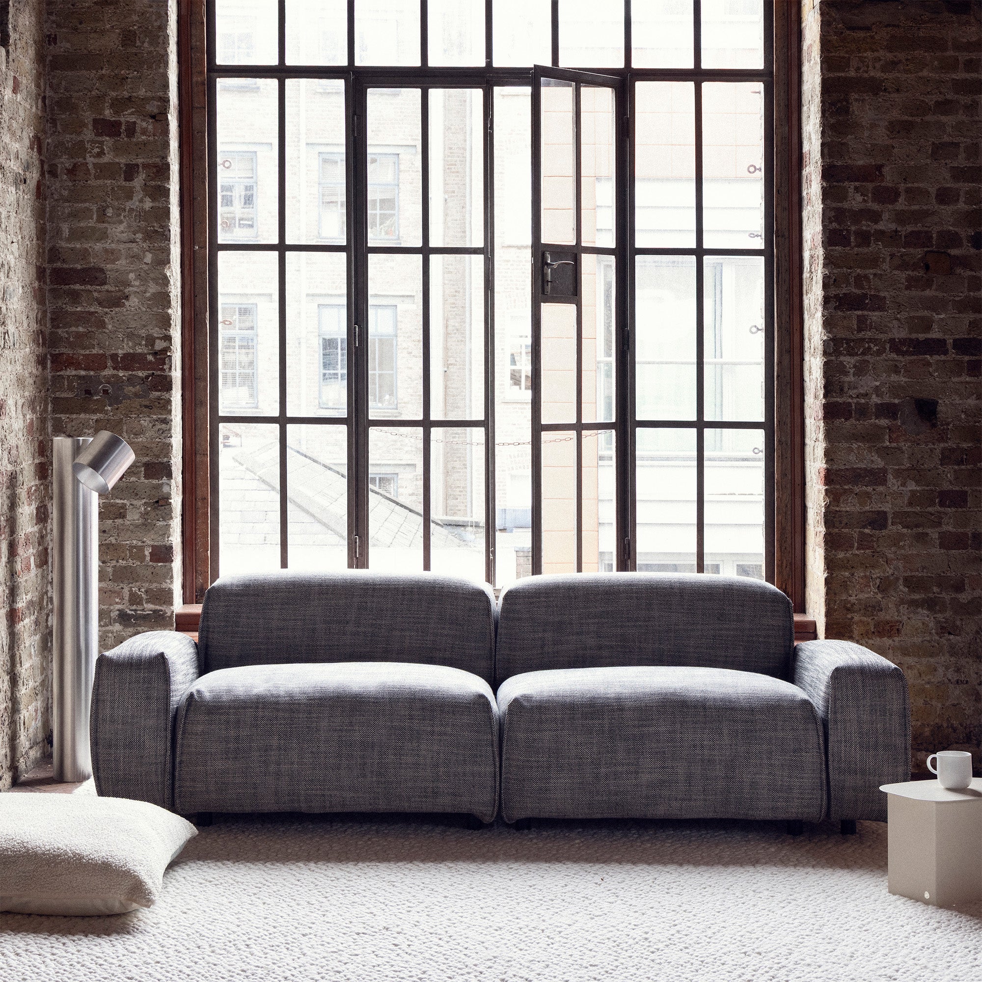 Float 3 Seater Sofa | Salt & Pepper Textured Weave