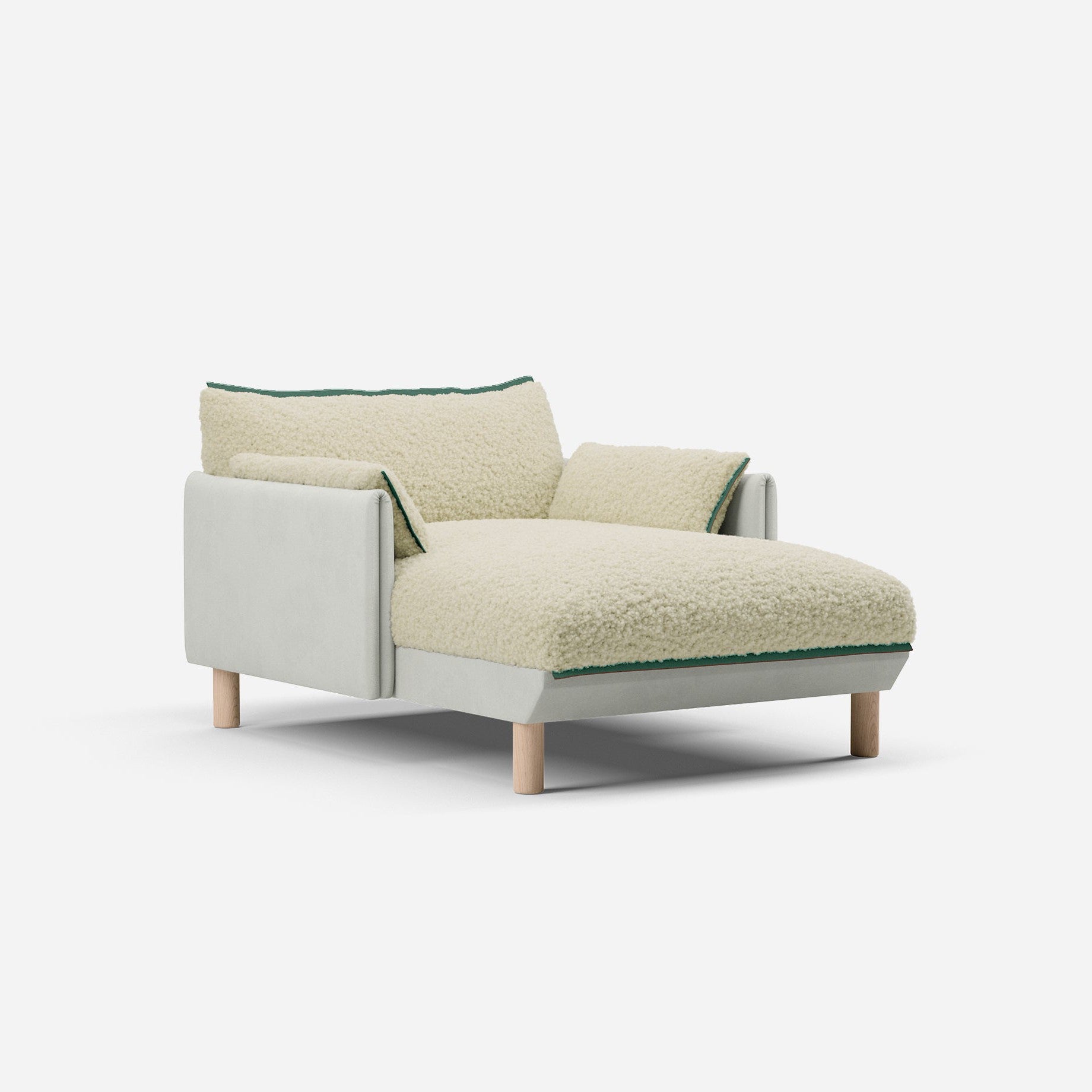 @ Cream Fleece & Natural Cotton | Green Trim