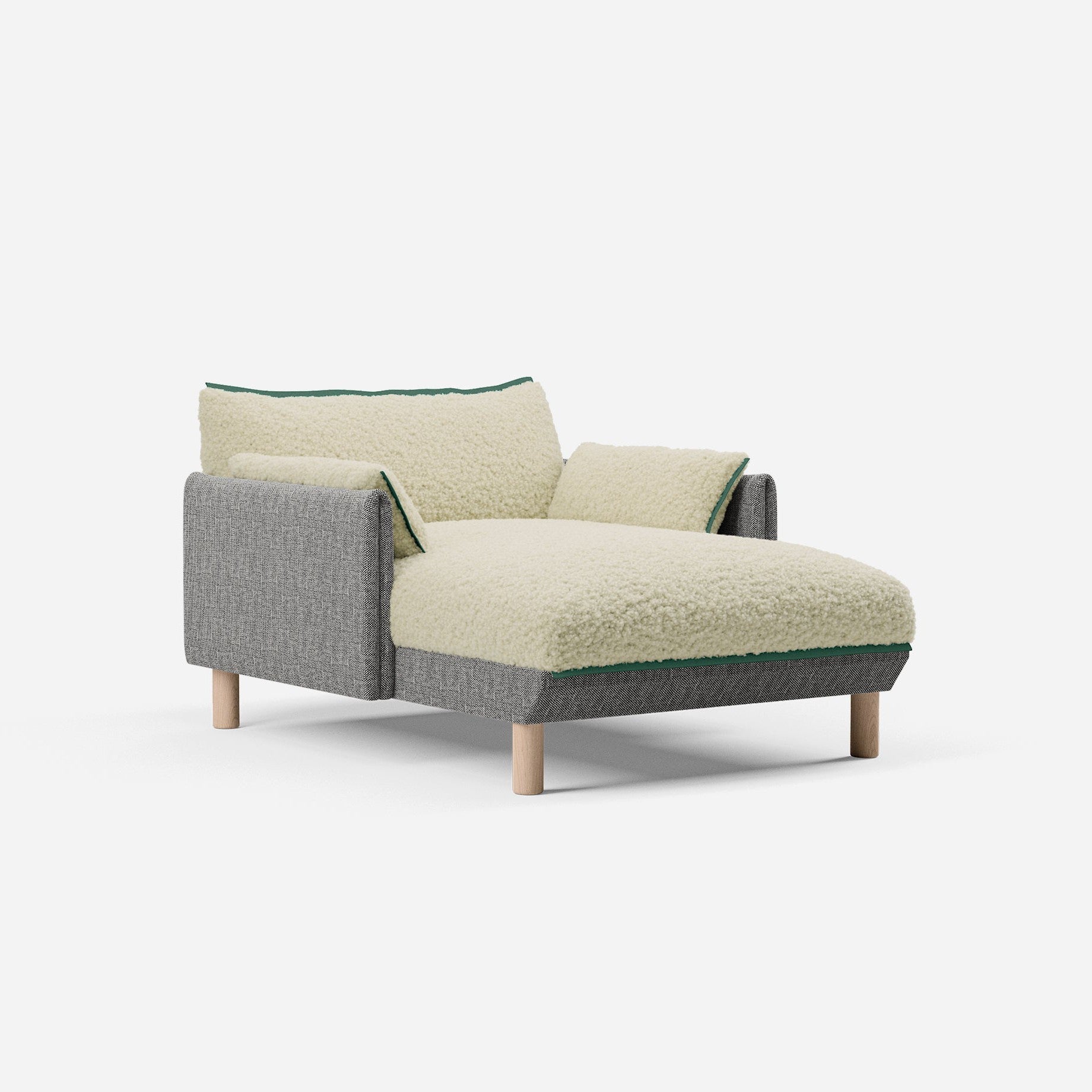 @ Cream Fleece & Cream Textured Salt & Pepper | Green Trim