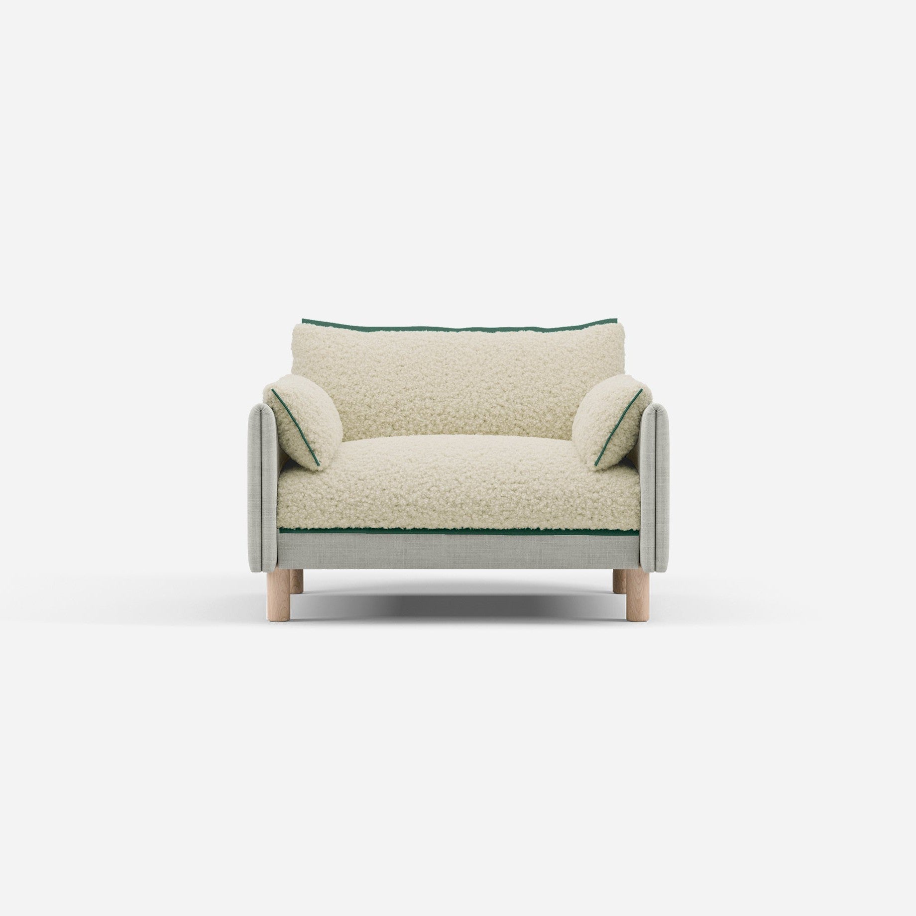 @ Cream Fleece & Ecru Weave | Green Trim