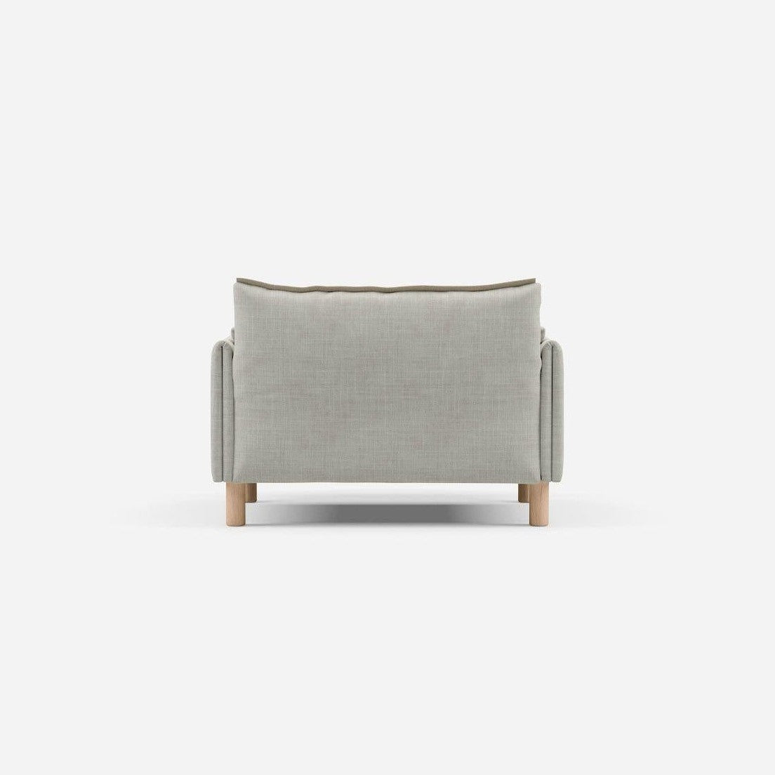 Cozmo Sofas - Cozy 1.5 Seater Sofa - Ecru Weave - Natural Legs - Rear view