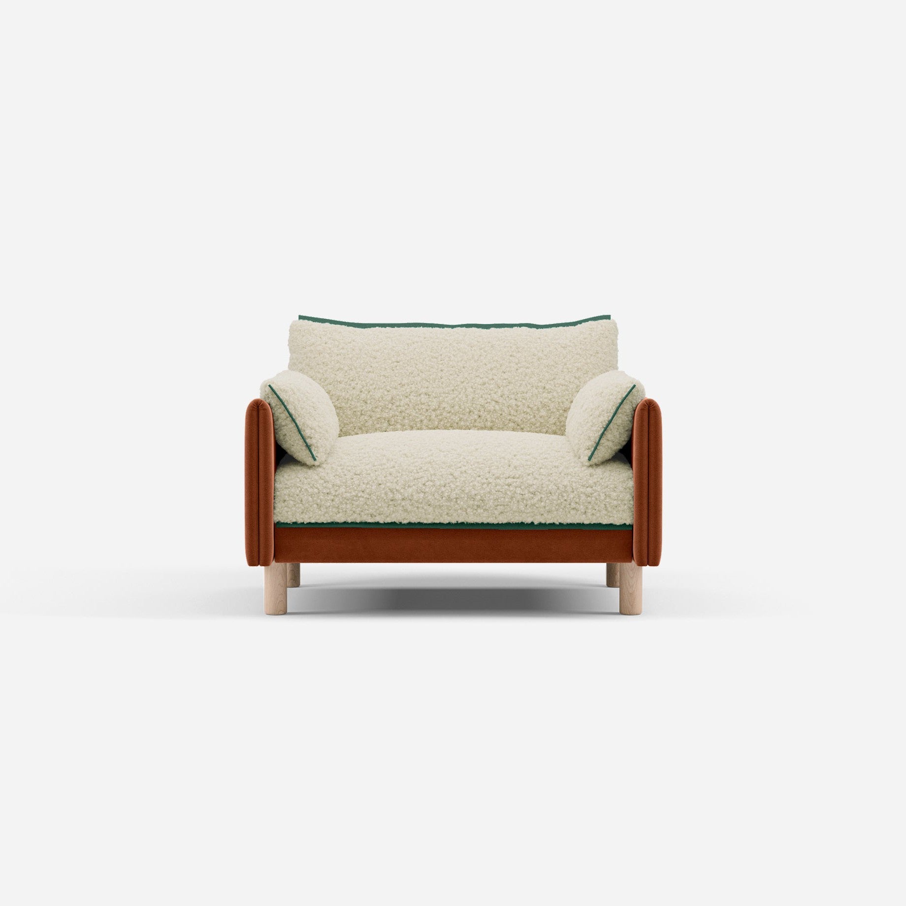 @ Cream Fleece & Henna Cotton | Green Trim