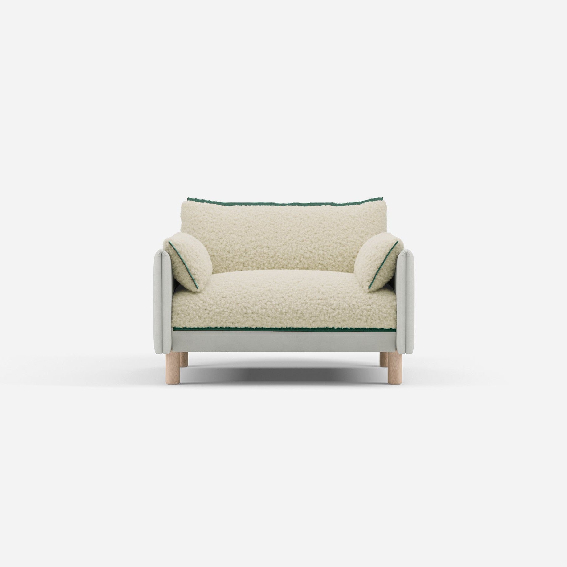 @ Cream Fleece & Natural Cotton | Green Trim