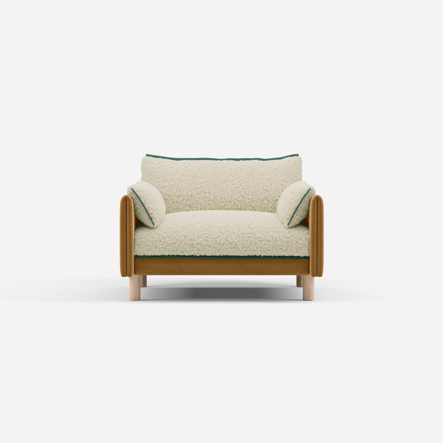 @ Cream Fleece & Ochre Cotton | Green Trim