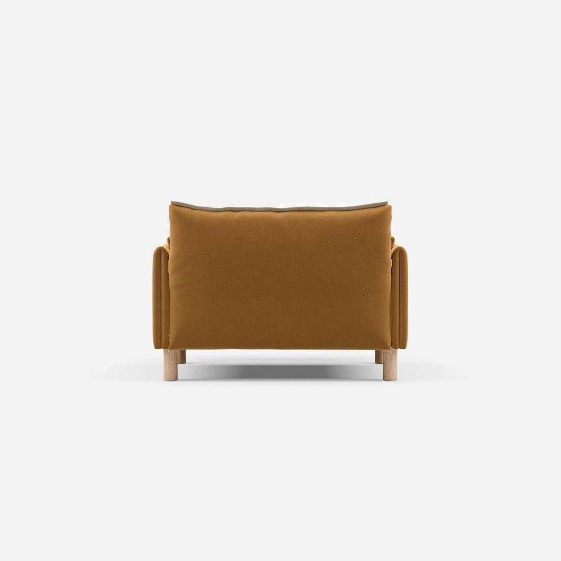 Cozmo Sofas - Cozy 1.5 Seater Sofa - Ochre Cotton - Natural Legs - Rear view