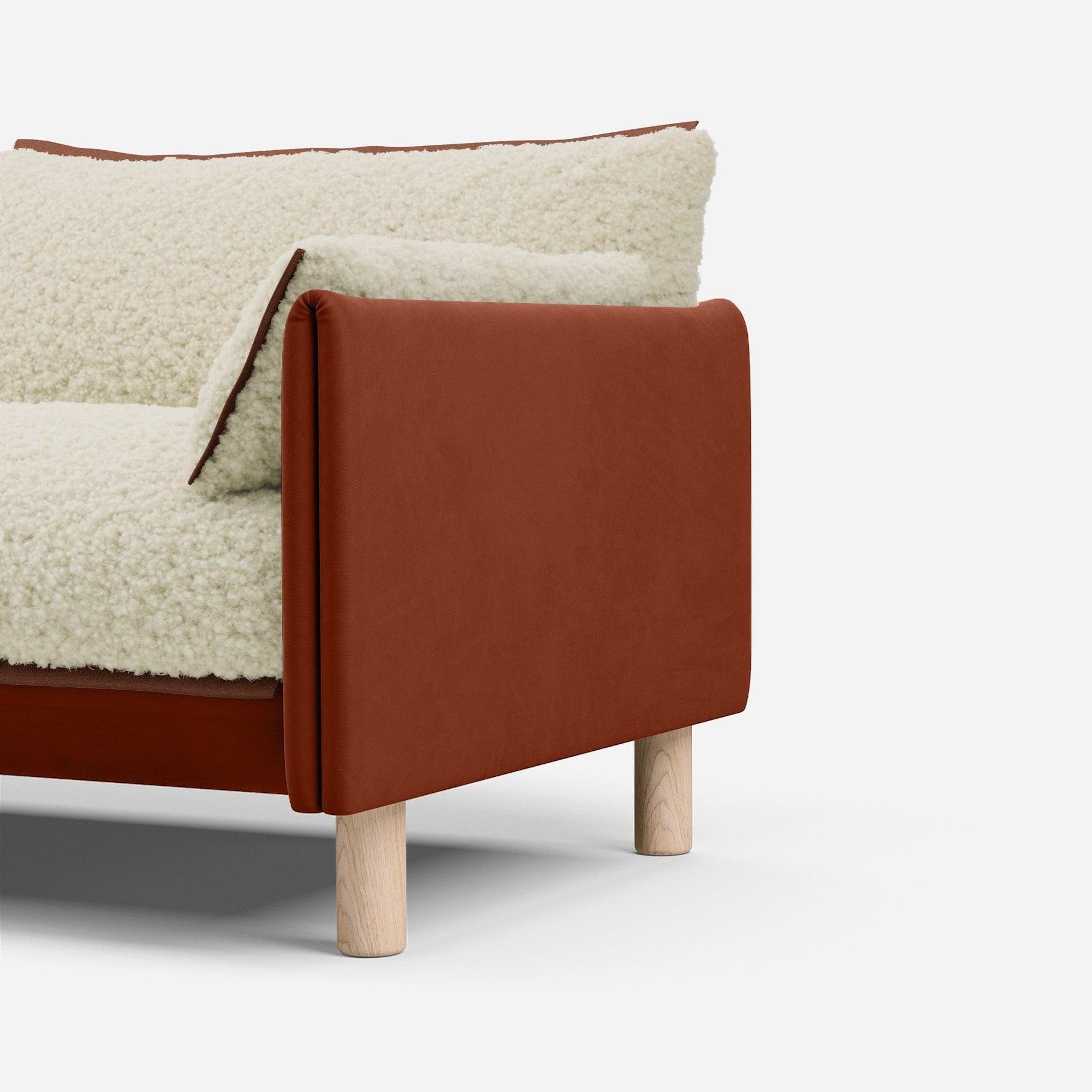 Cozy 2 Seater Sofa | Rust Velvet