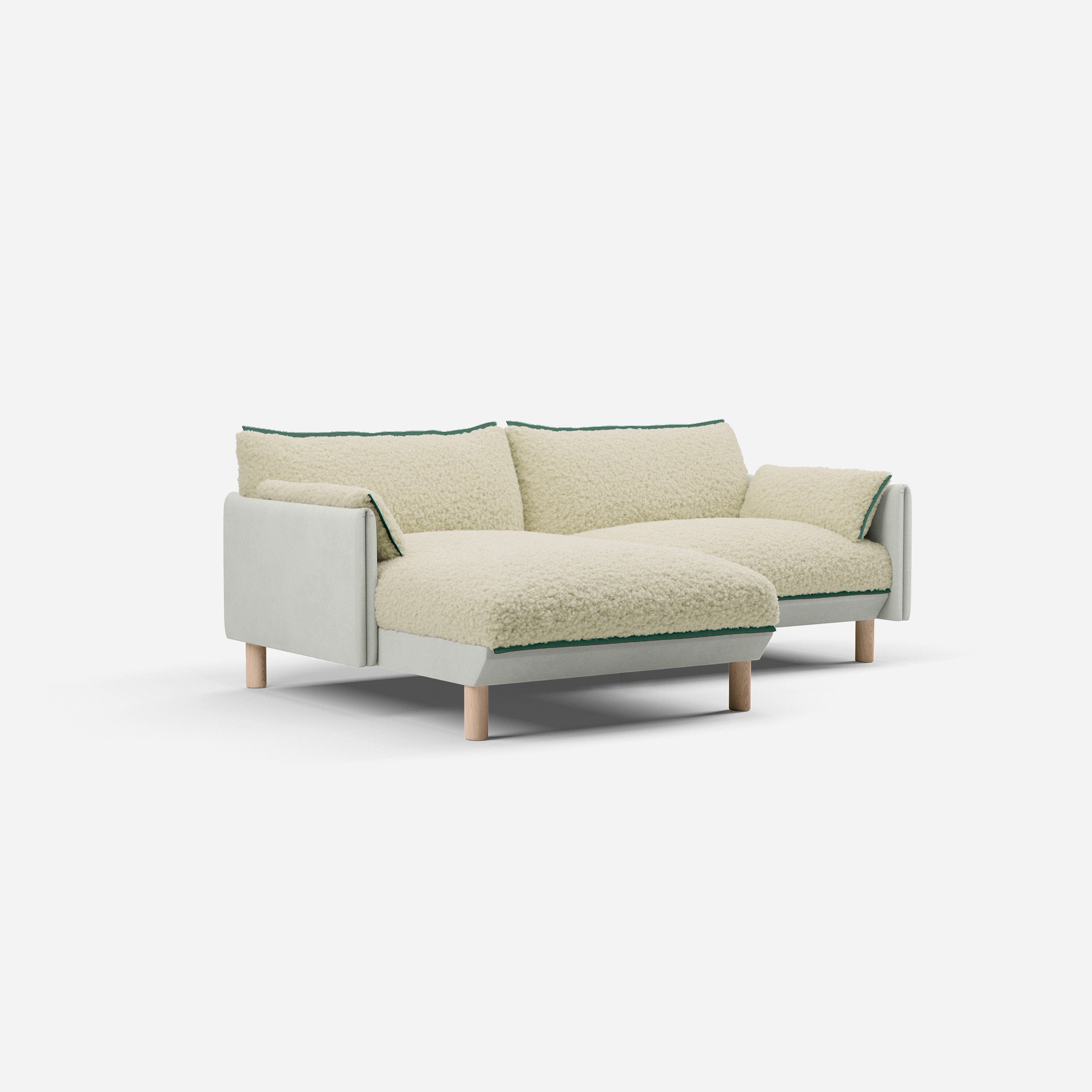 @ Cream Fleece & Natural Cotton | Green Trim