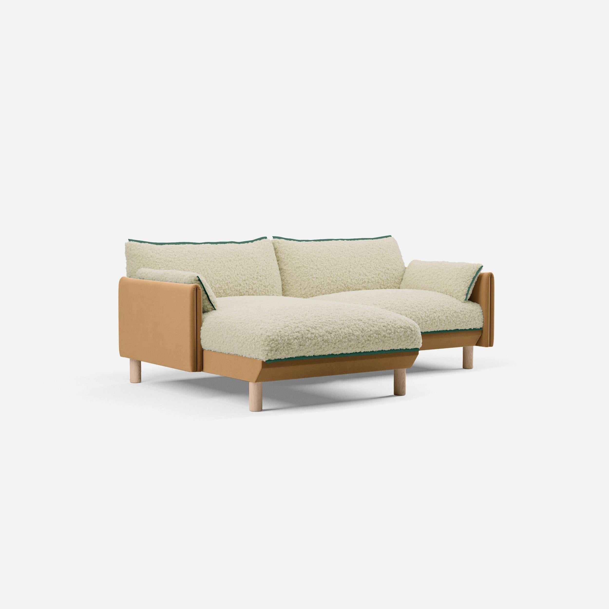 @ Cream Fleece & Ochre Cotton | Green Trim