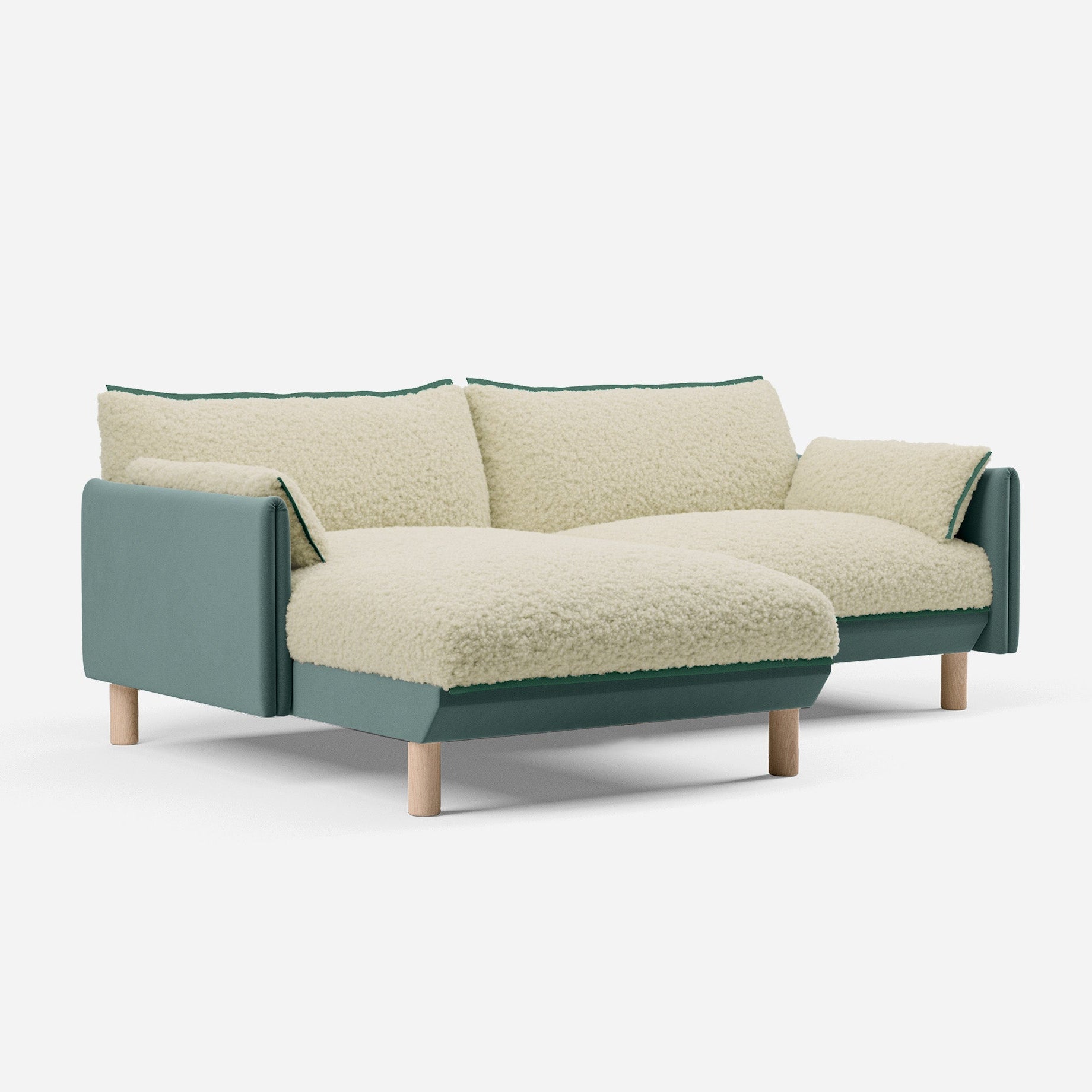 @ Cream Fleece & Sage Cotton | Green Trim