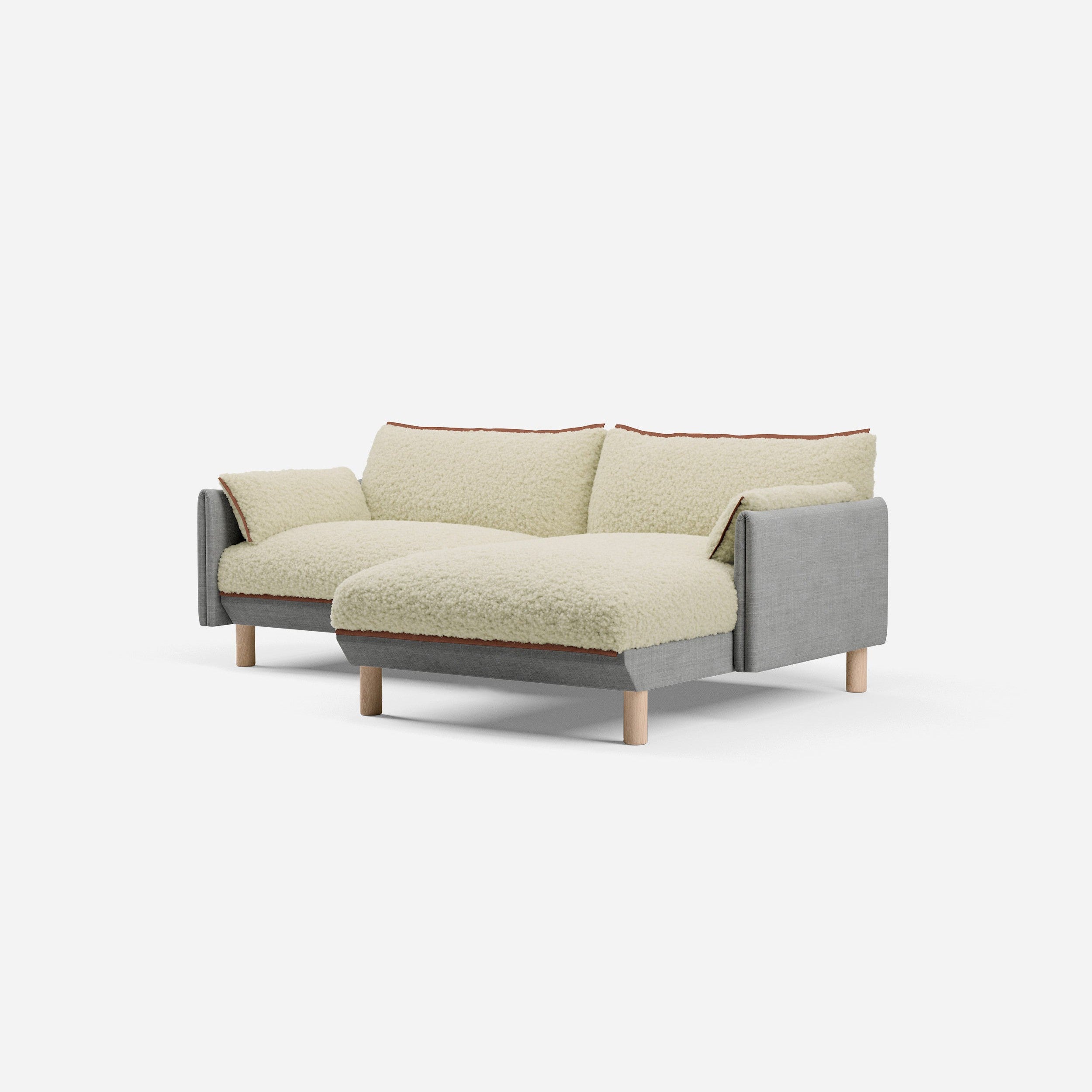 @ Cream Fleece & Light Grey Weave | Brick Trim