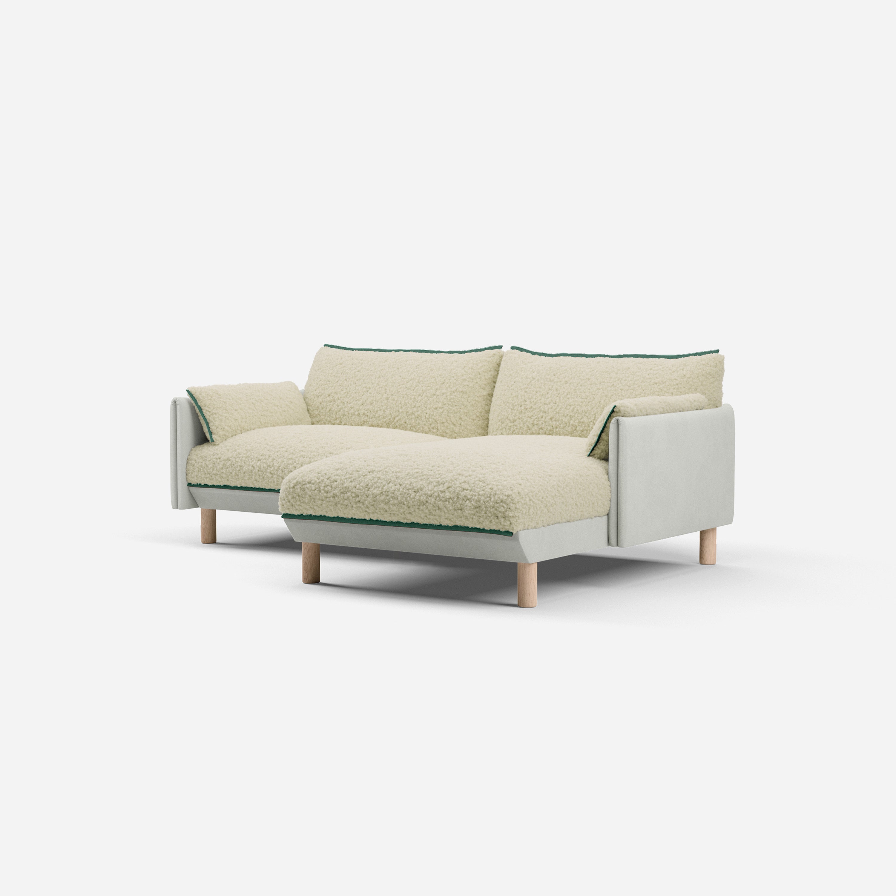 @ Cream Fleece & Natural Cotton | Green Trim