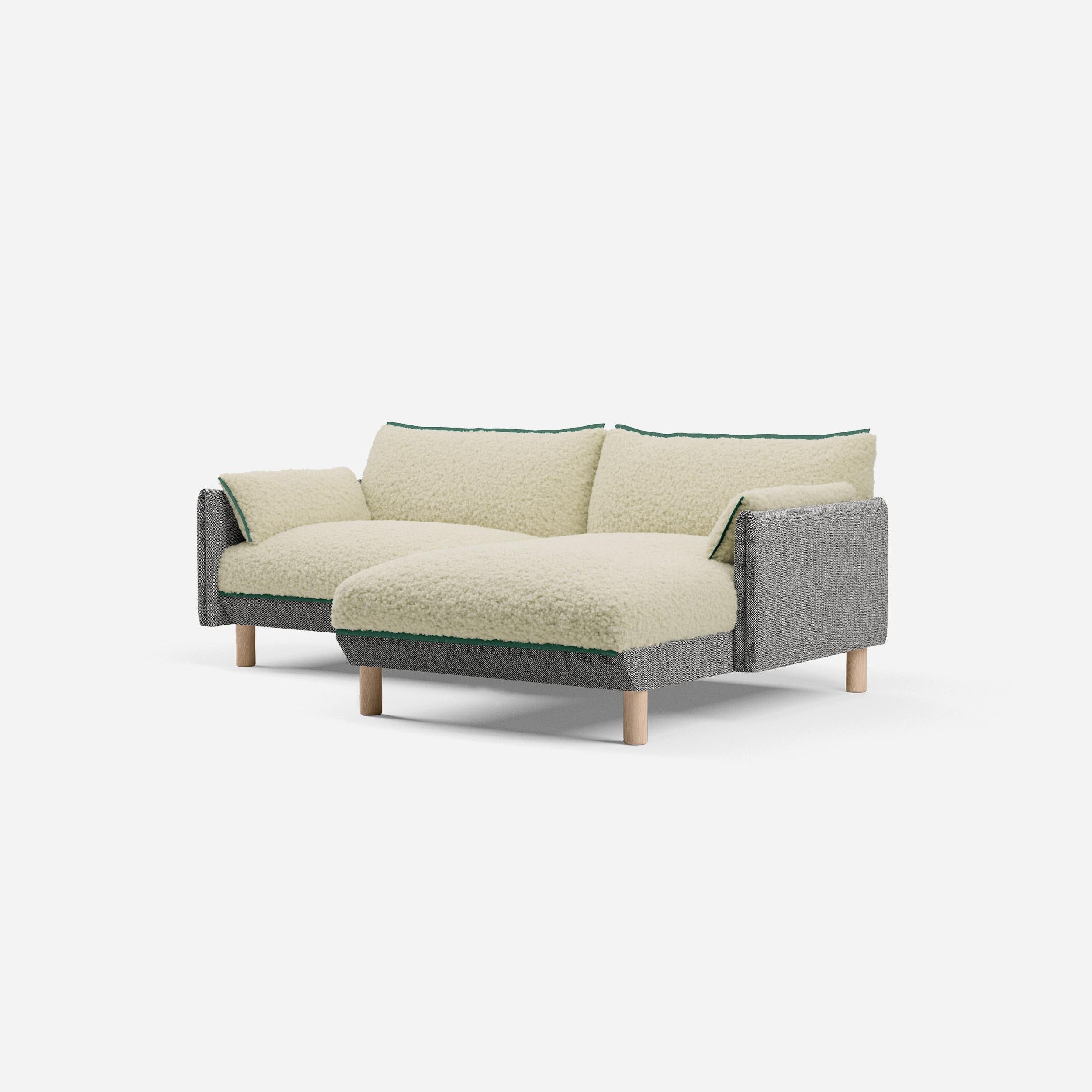 @ Cream Fleece & Cream Textured Salt & Pepper | Green Trim