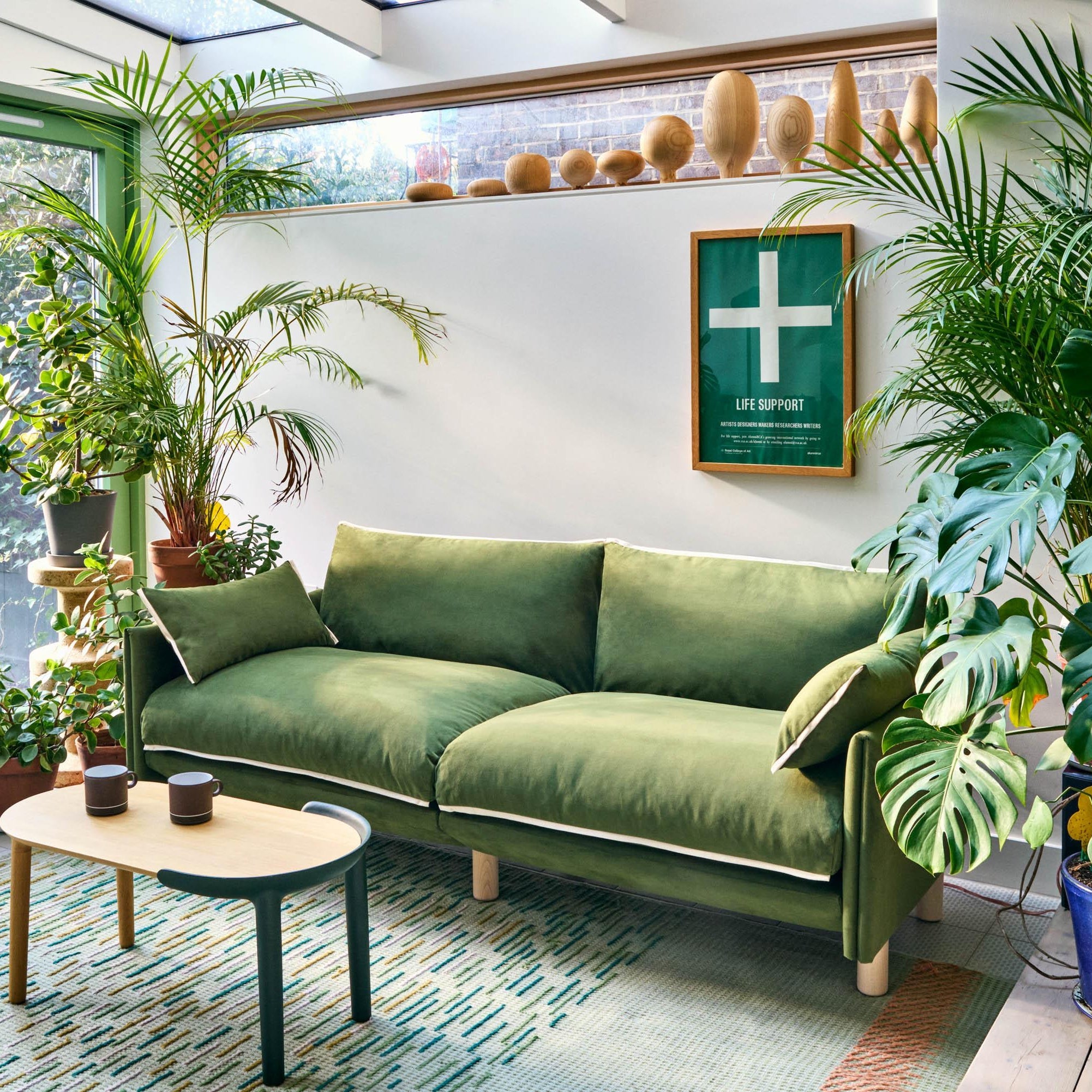 Cozy 3 Seater Sofa | Dark Green Velvet