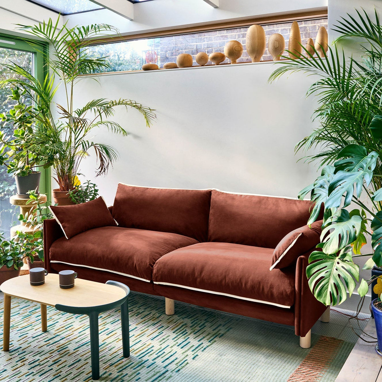 Cozy 3 Seater Sofa | Rust Velvet