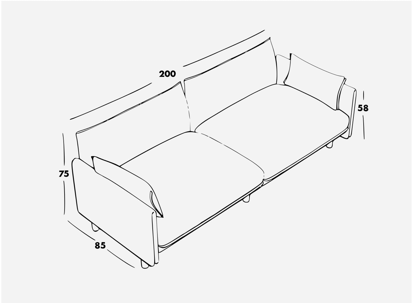 Cozmo Sofas - Cozy 3 Seater Sofa - Sage Cotton - Natural Legs
