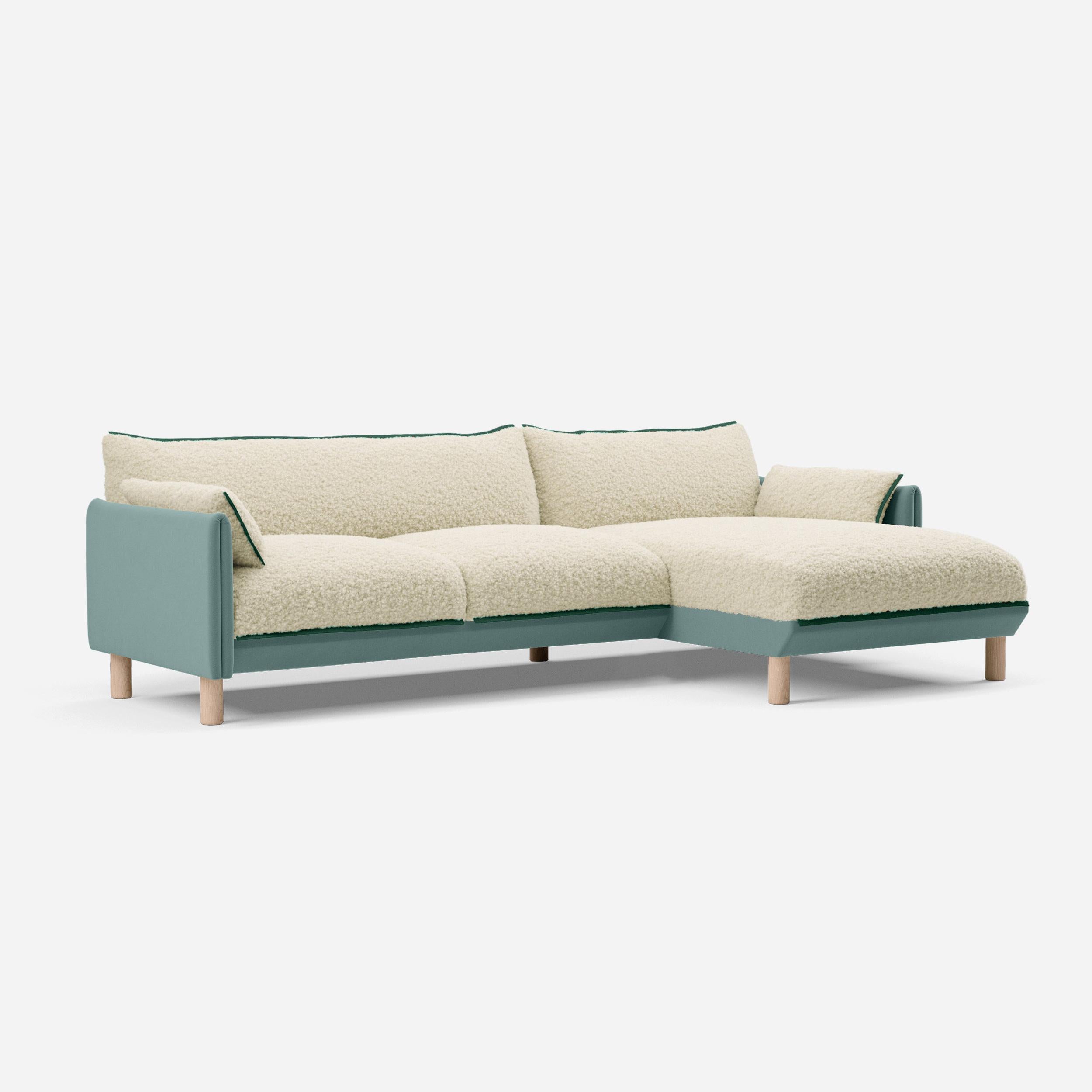 @ Cream Fleece & Sage Cotton | Green Trim