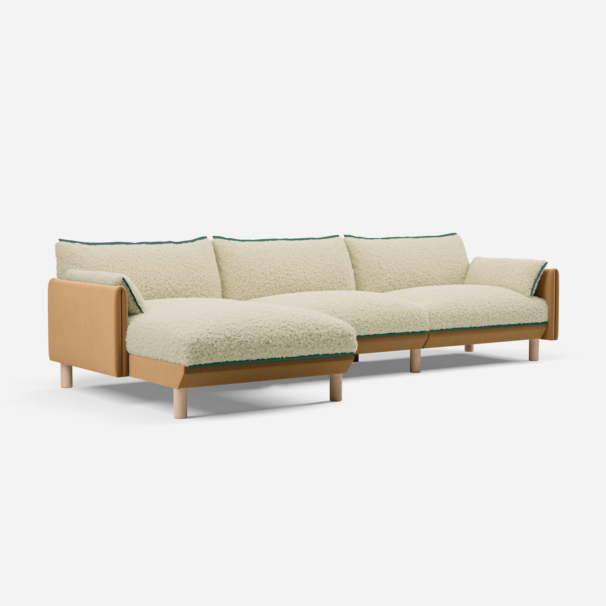 @ Cream Fleece & Ochre Cotton | Green Trim