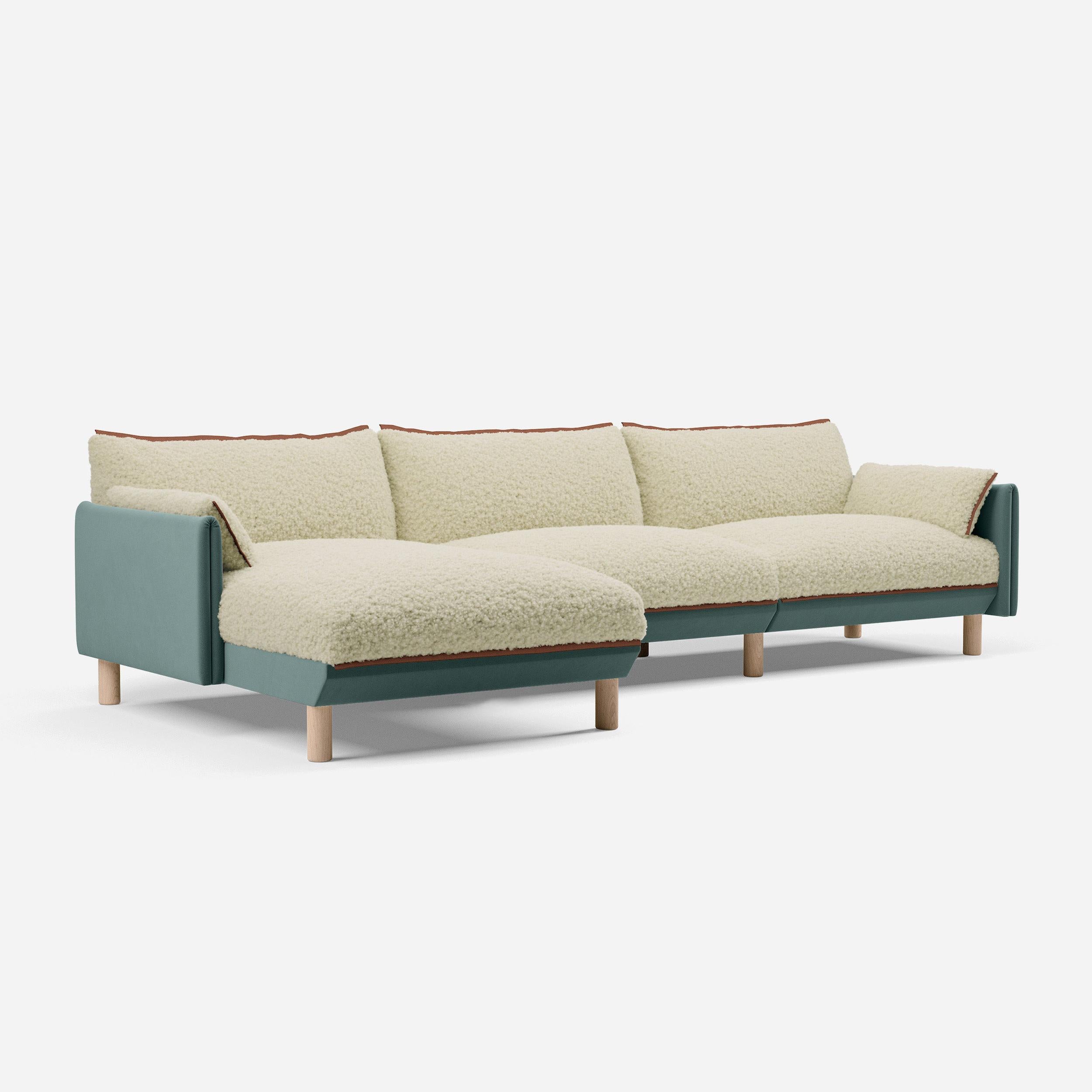 @ Cream Fleece & Sage Cotton | Brick Trim