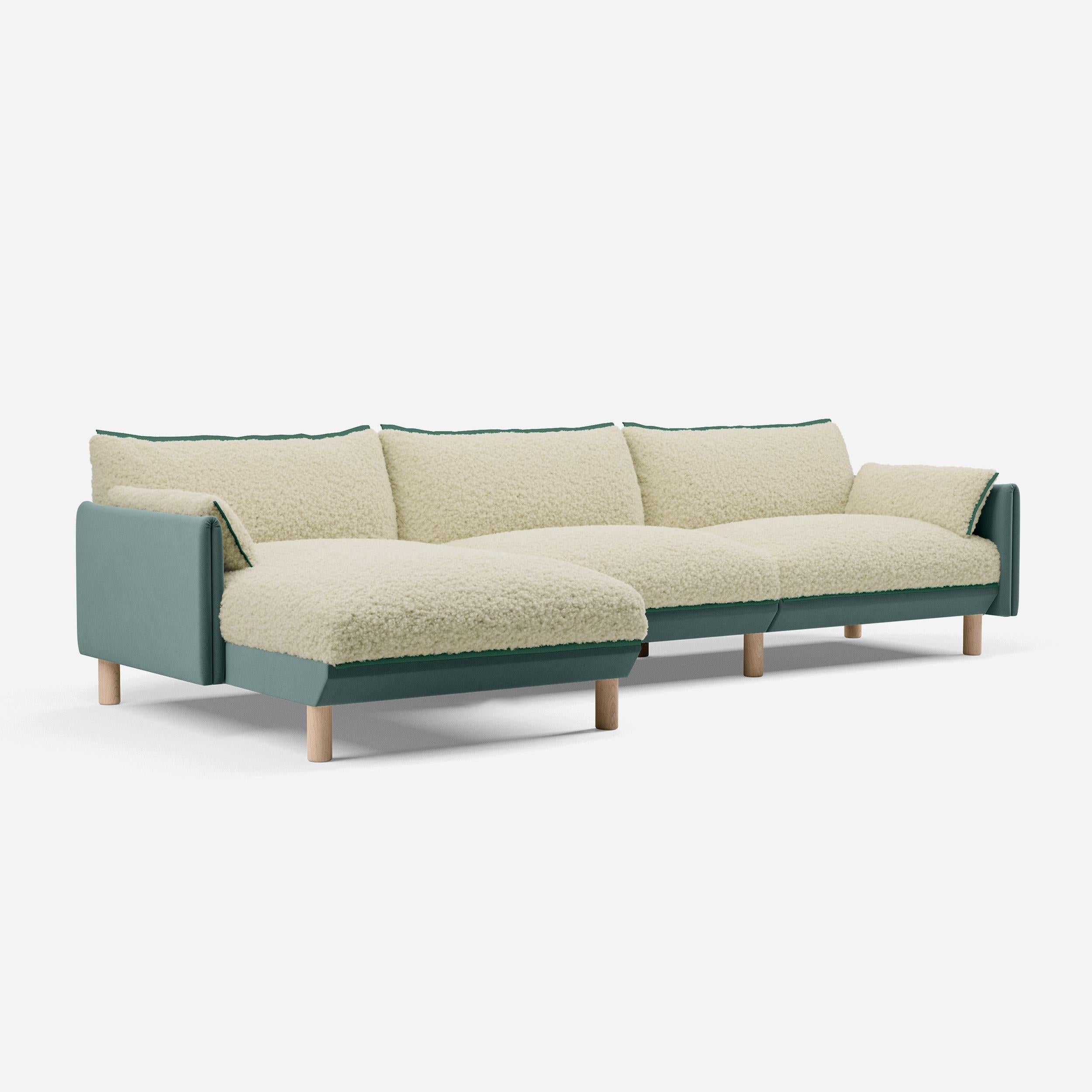 @ Cream Fleece & Sage Cotton | Green Trim