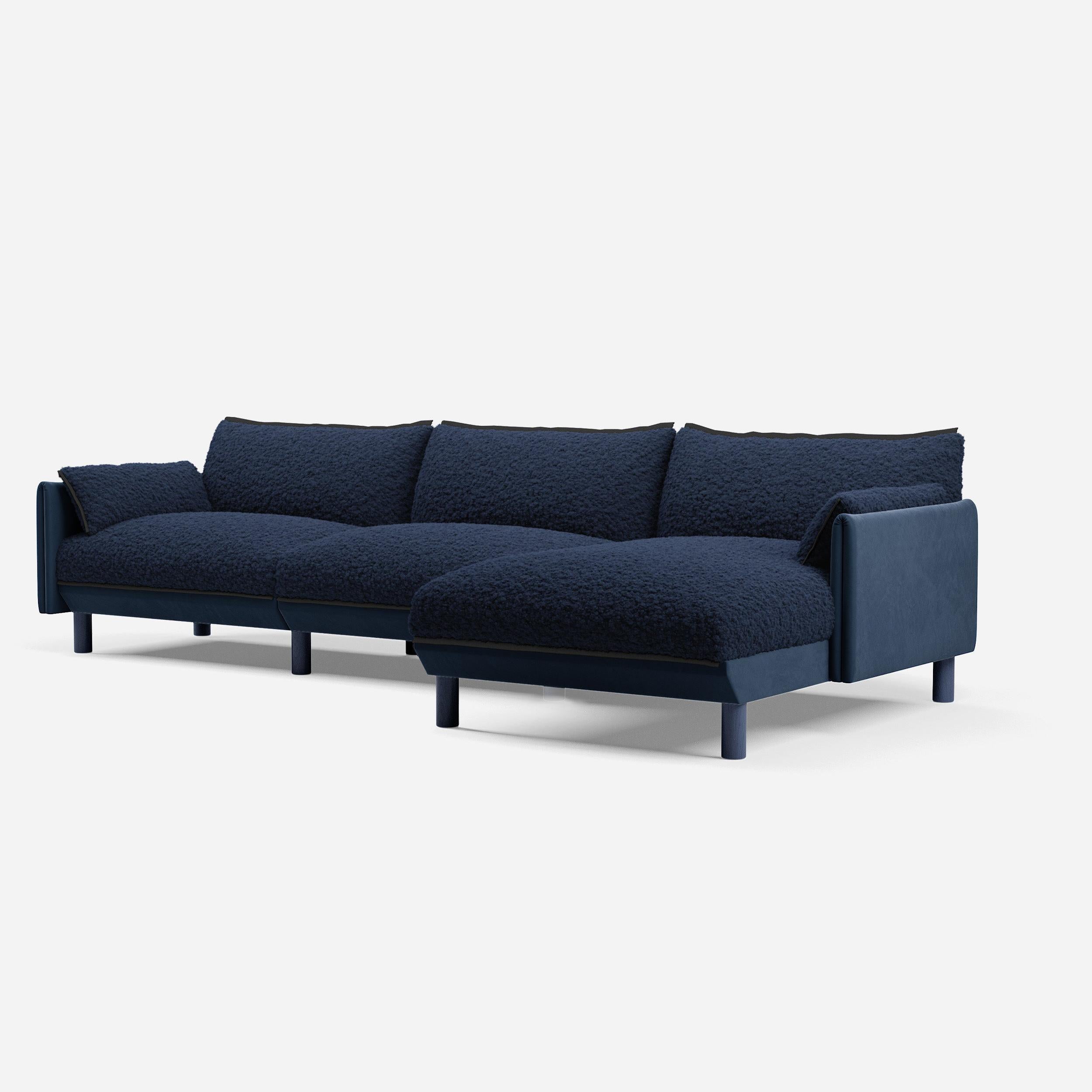 @ Navy Fleece & Midnight Blue Velvet | Black Trim