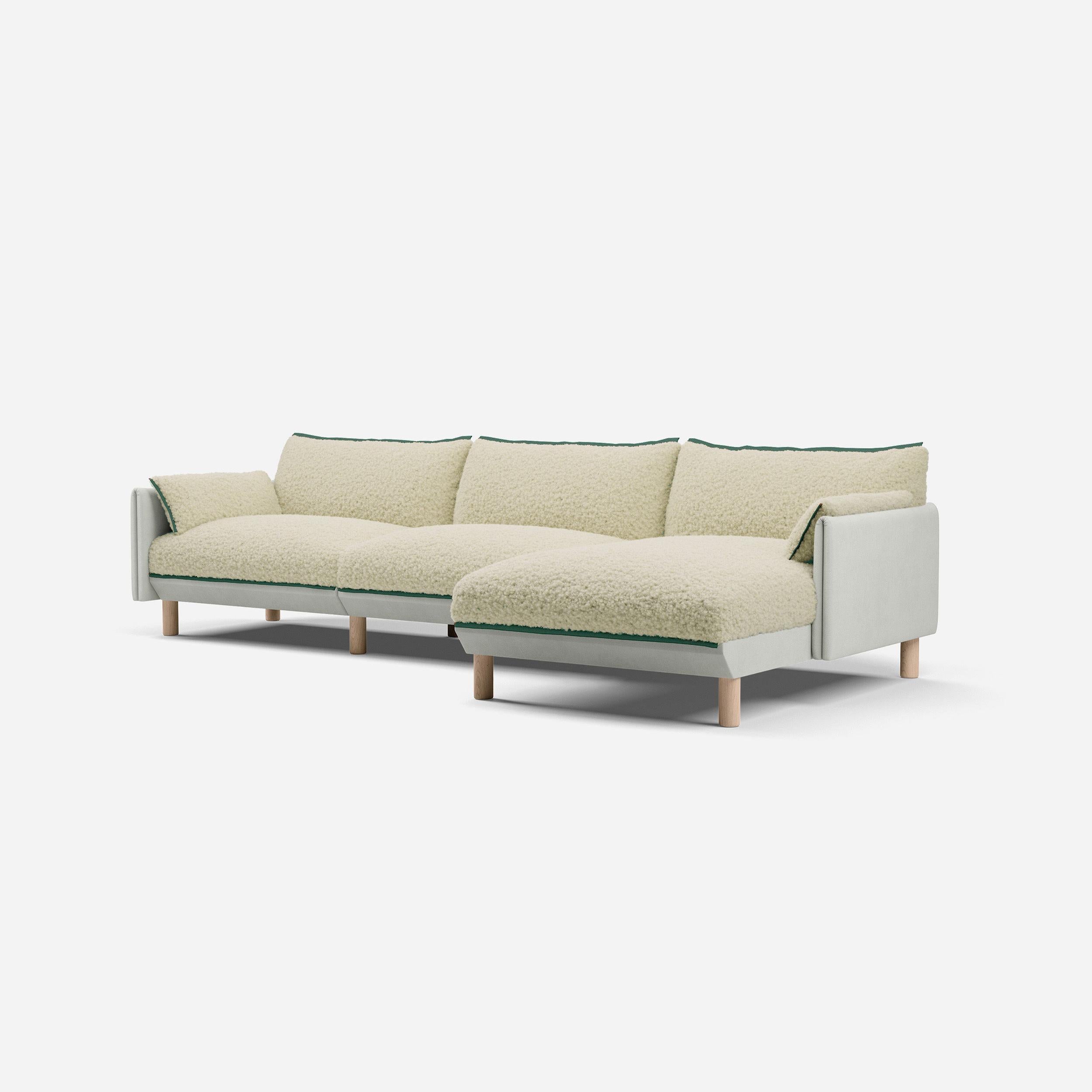 @ Cream Fleece & Natural Cotton | Green Trim