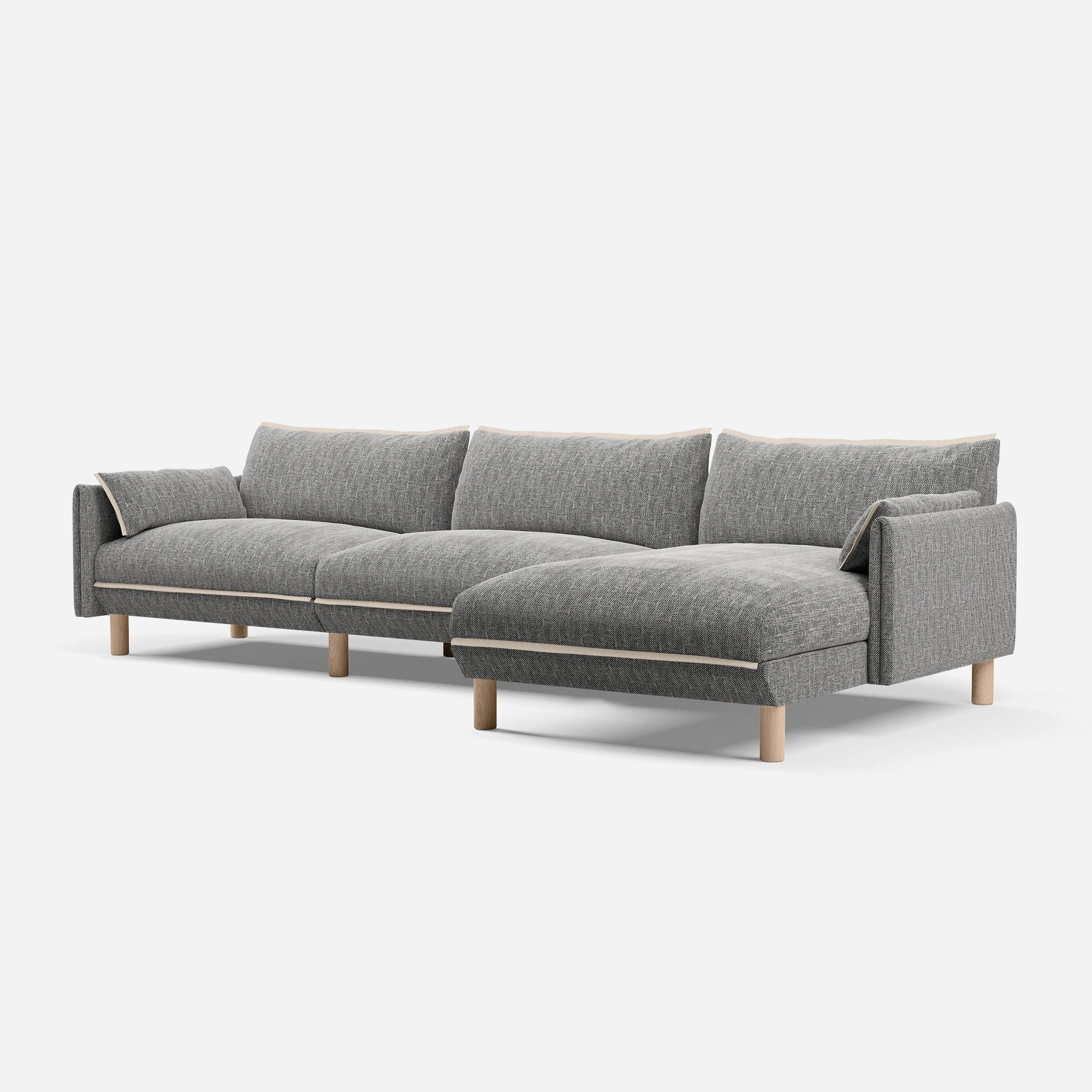 @ Salt & Pepper Textured Weave | Natural Trim