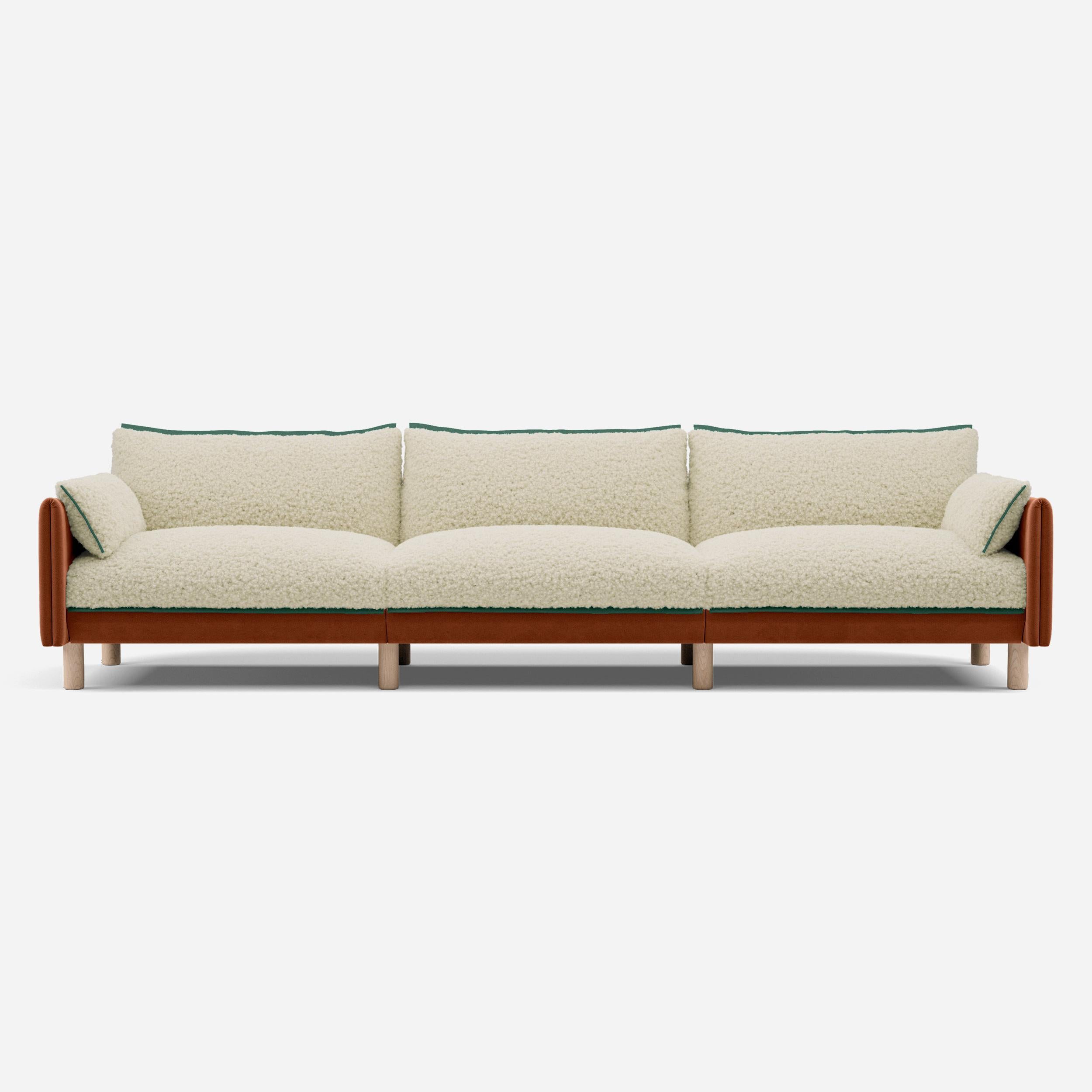 @ Cream Fleece & Henna Cotton | Green Trim