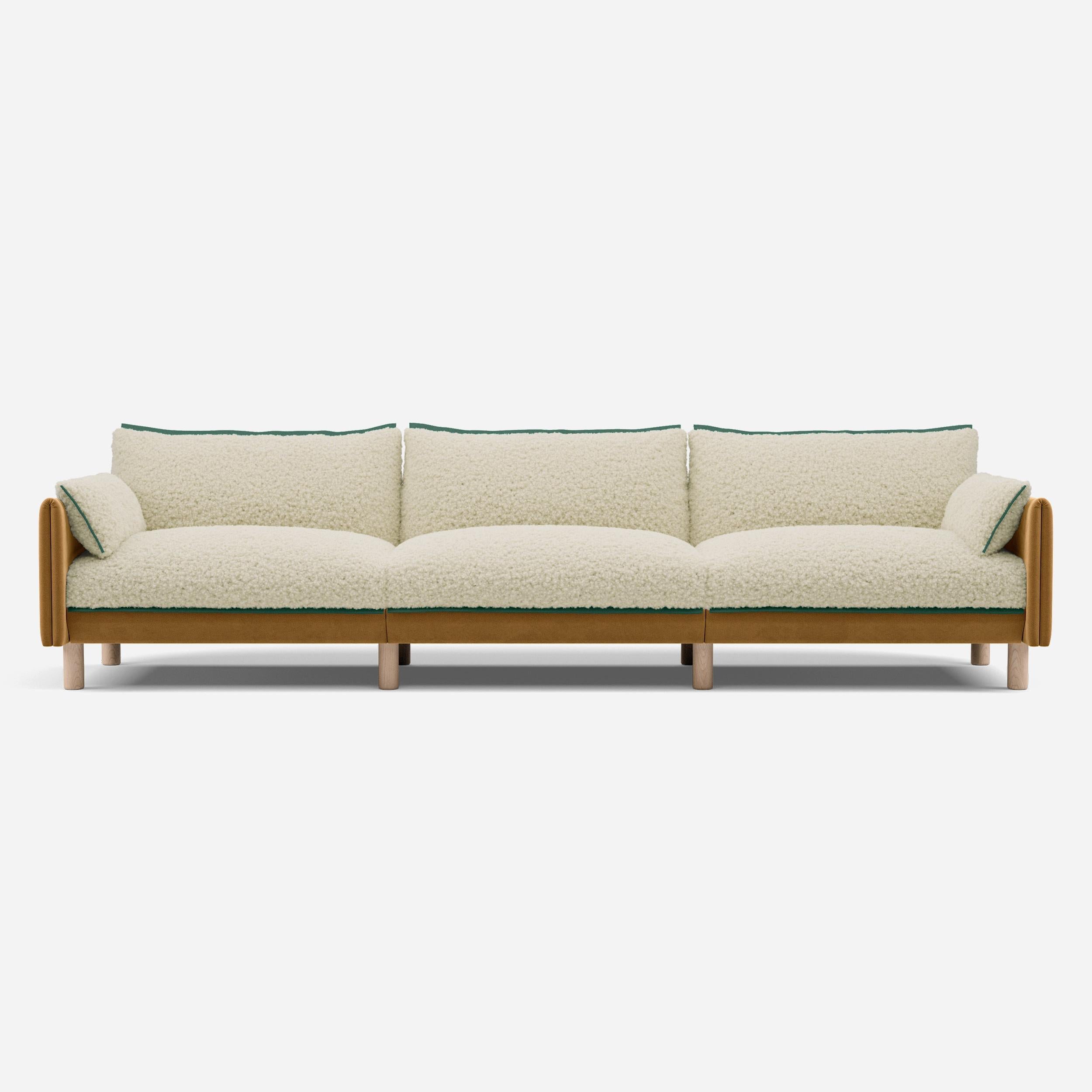 @ Cream Fleece & Ochre Cotton | Green Trim