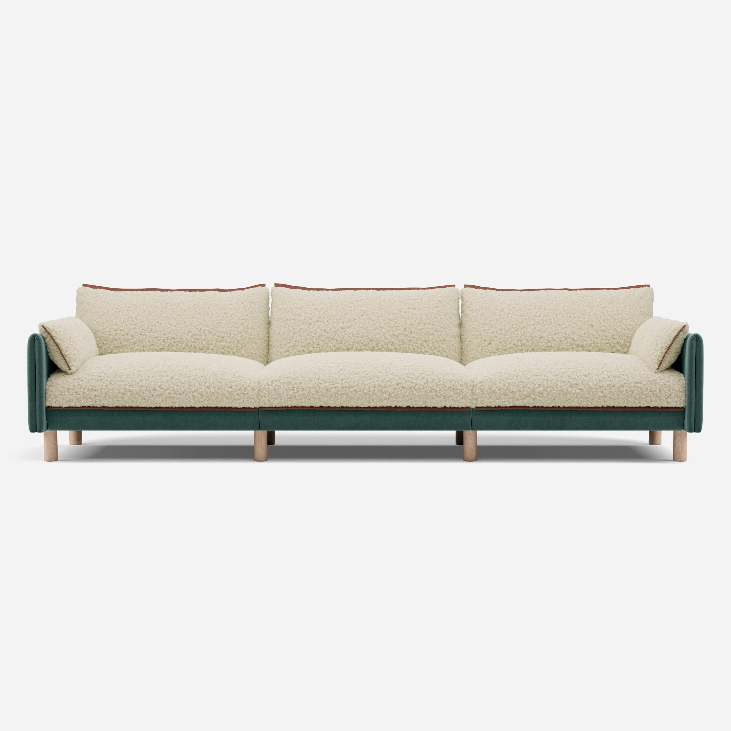 @ Cream Fleece & Sage Cotton | Brick Trim