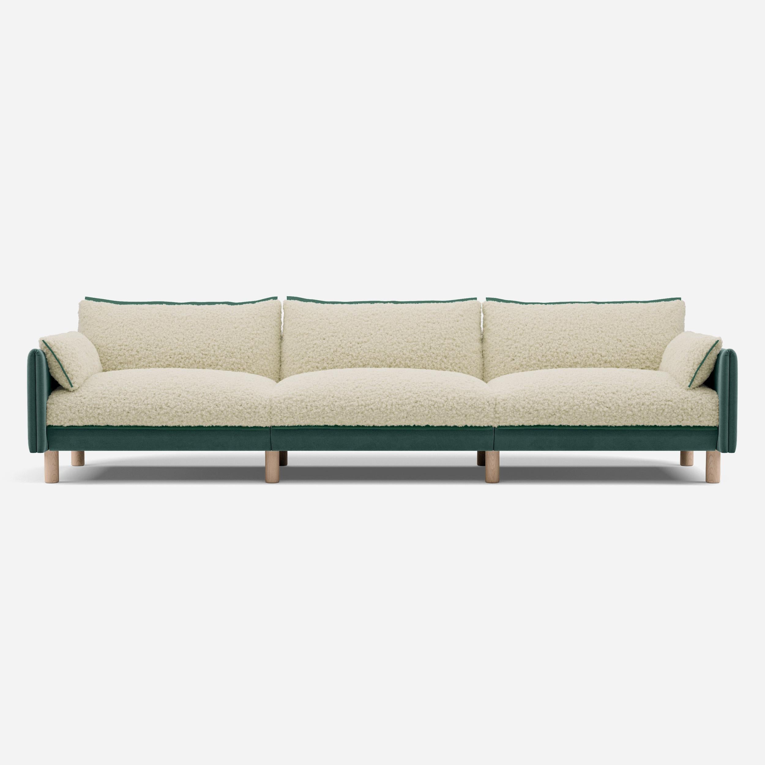 @ Cream Fleece & Sage Cotton | Green Trim