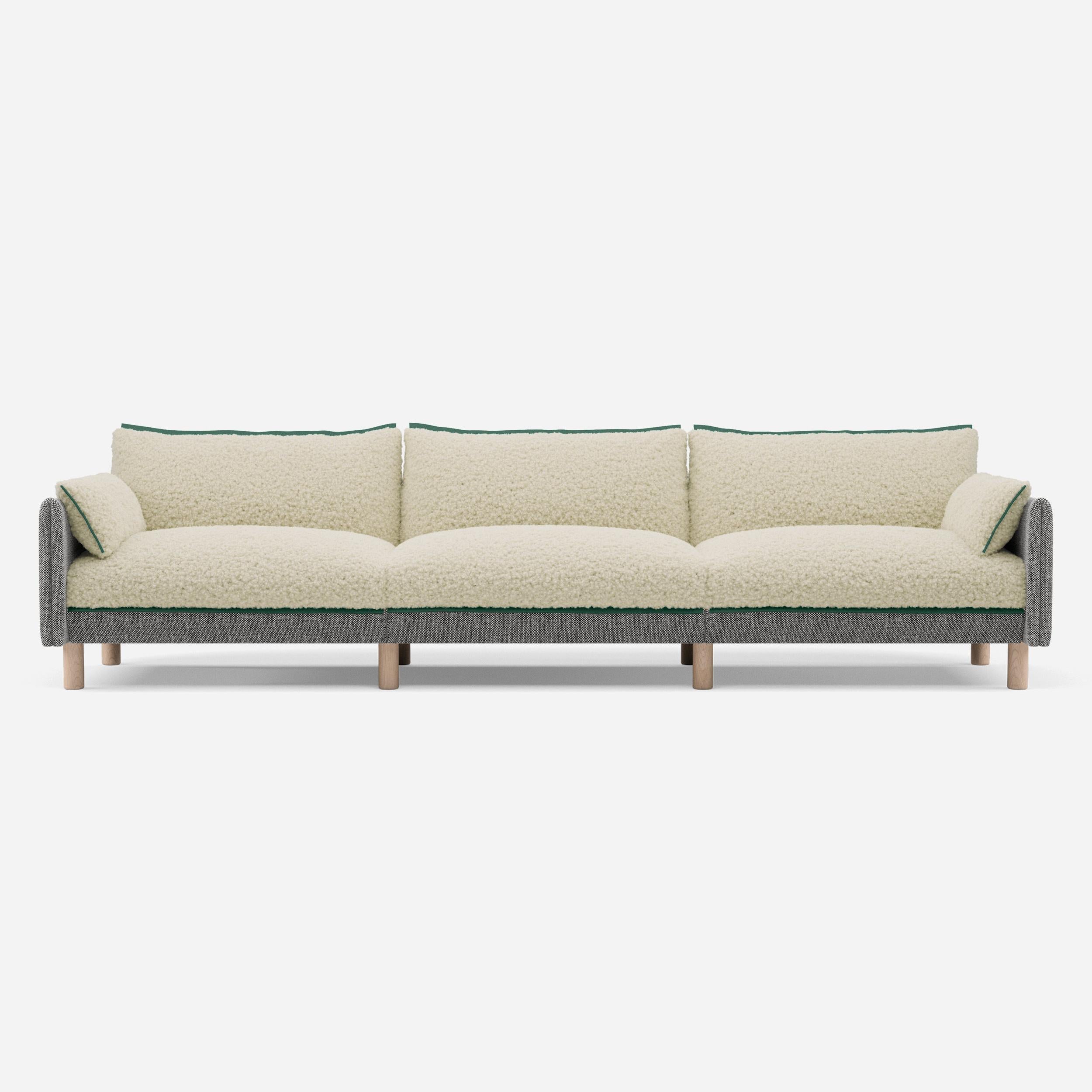 @ Cream Fleece & Cream Textured Salt & Pepper | Green Trim