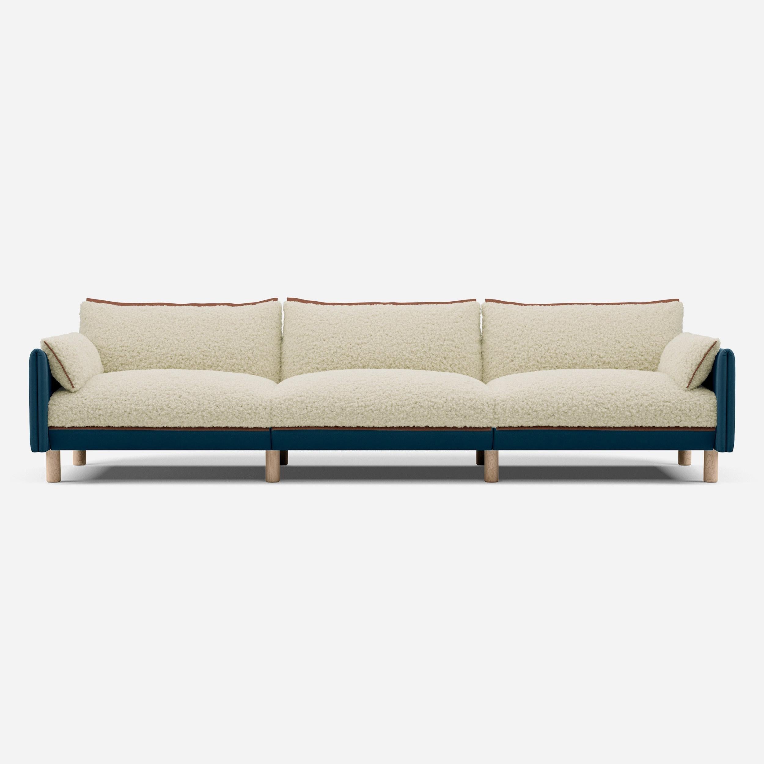 @ Cream Fleece & Teal Velvet | Brick Trim