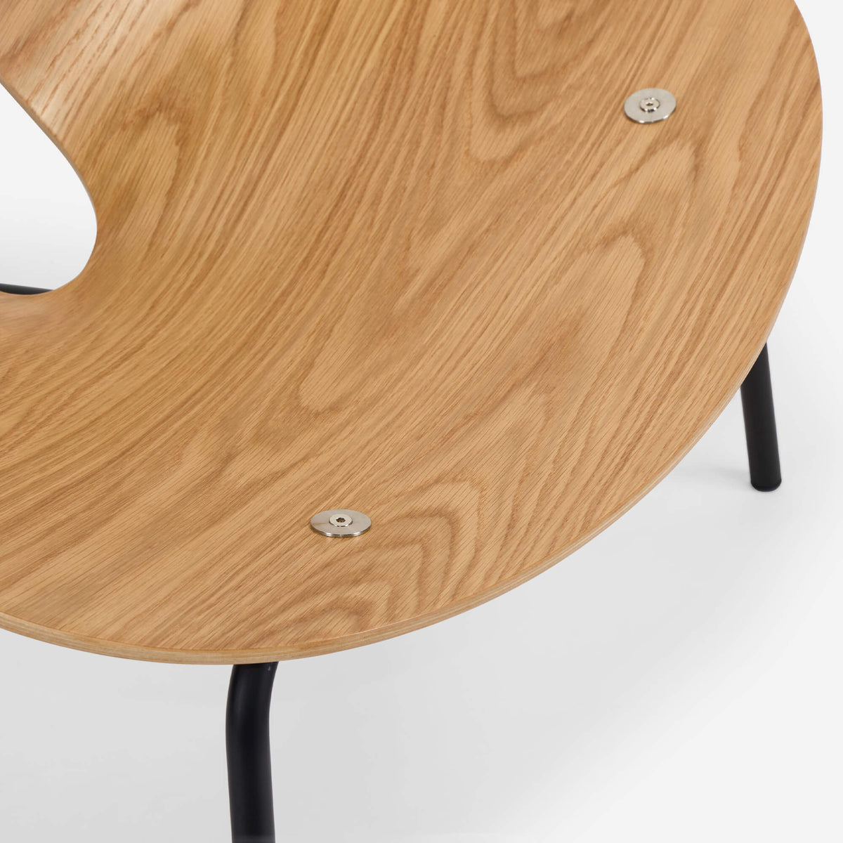 Cozmo Sofas - Gingko Oak Chair - Ecru Boucle - Rear angle view