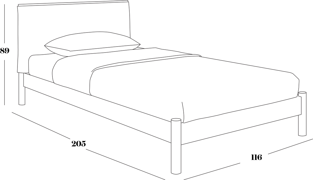 Cozmo Sofas - Cozy Bed - Single - Tan Vegan Leather Frame - Ecru Boucle Headboard - Natural Legs - Lifestyle detail