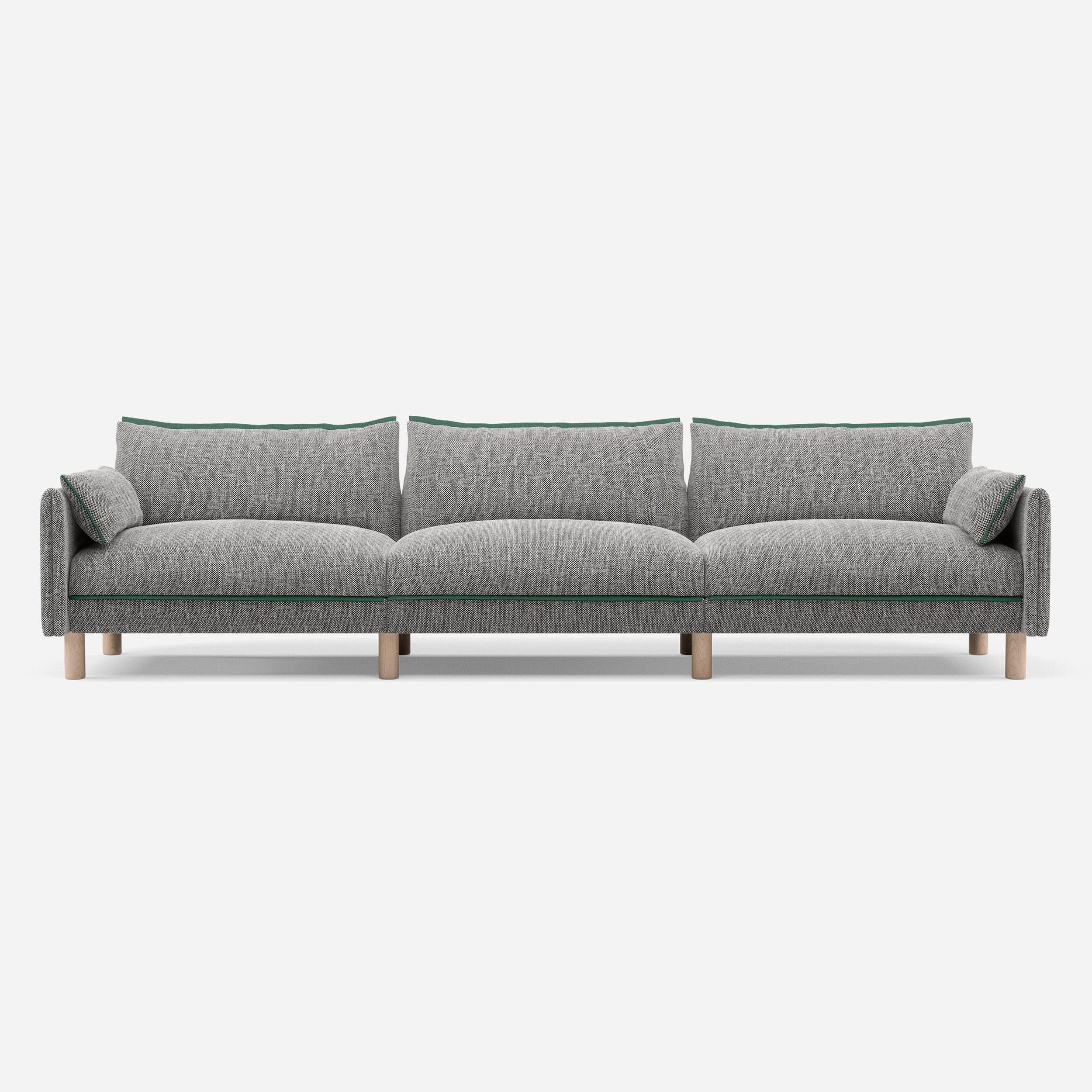 @ Salt & Pepper Textured Weave | Green Trim