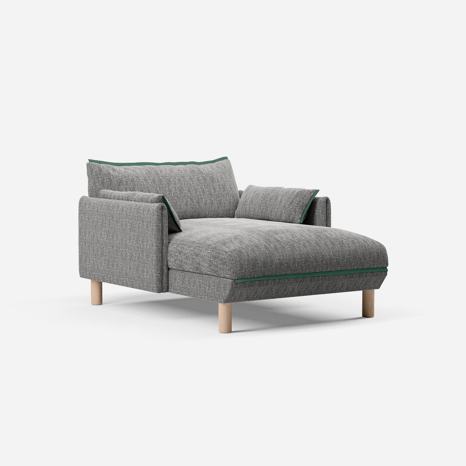 @ Salt & Pepper Textured Weave | Green Trim