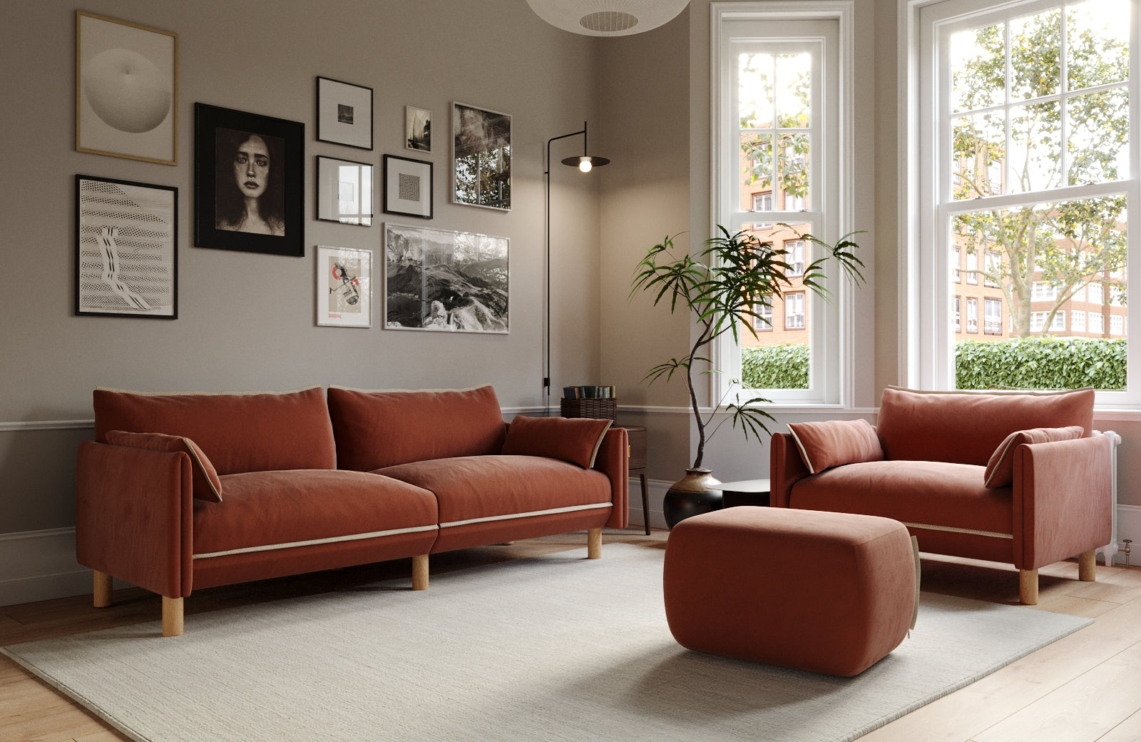 How to style earthy toned sofas