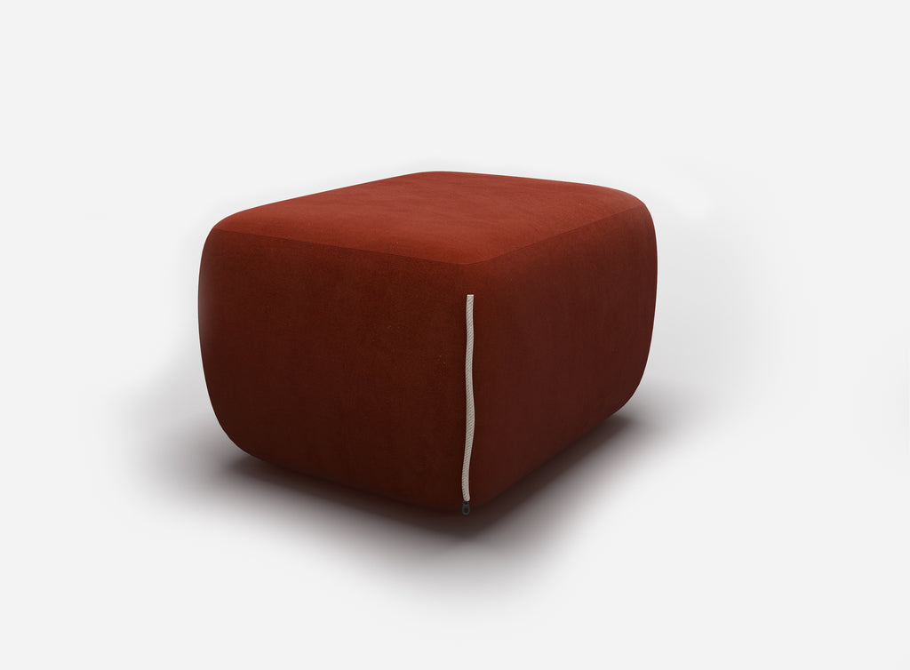 Cozy Pouffe Velvet Natural Trim