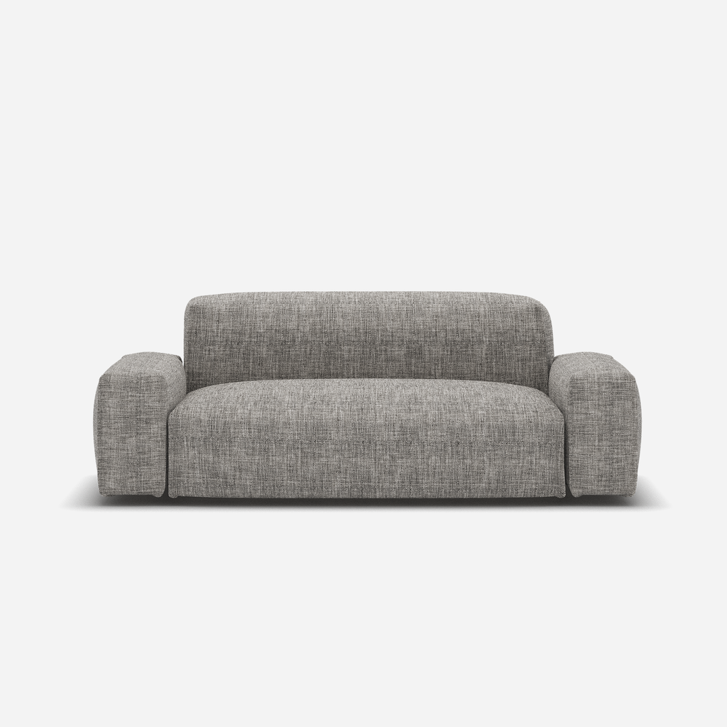 Float 2 Seater Sofa Salt & Pepper Textured Weave Trim
