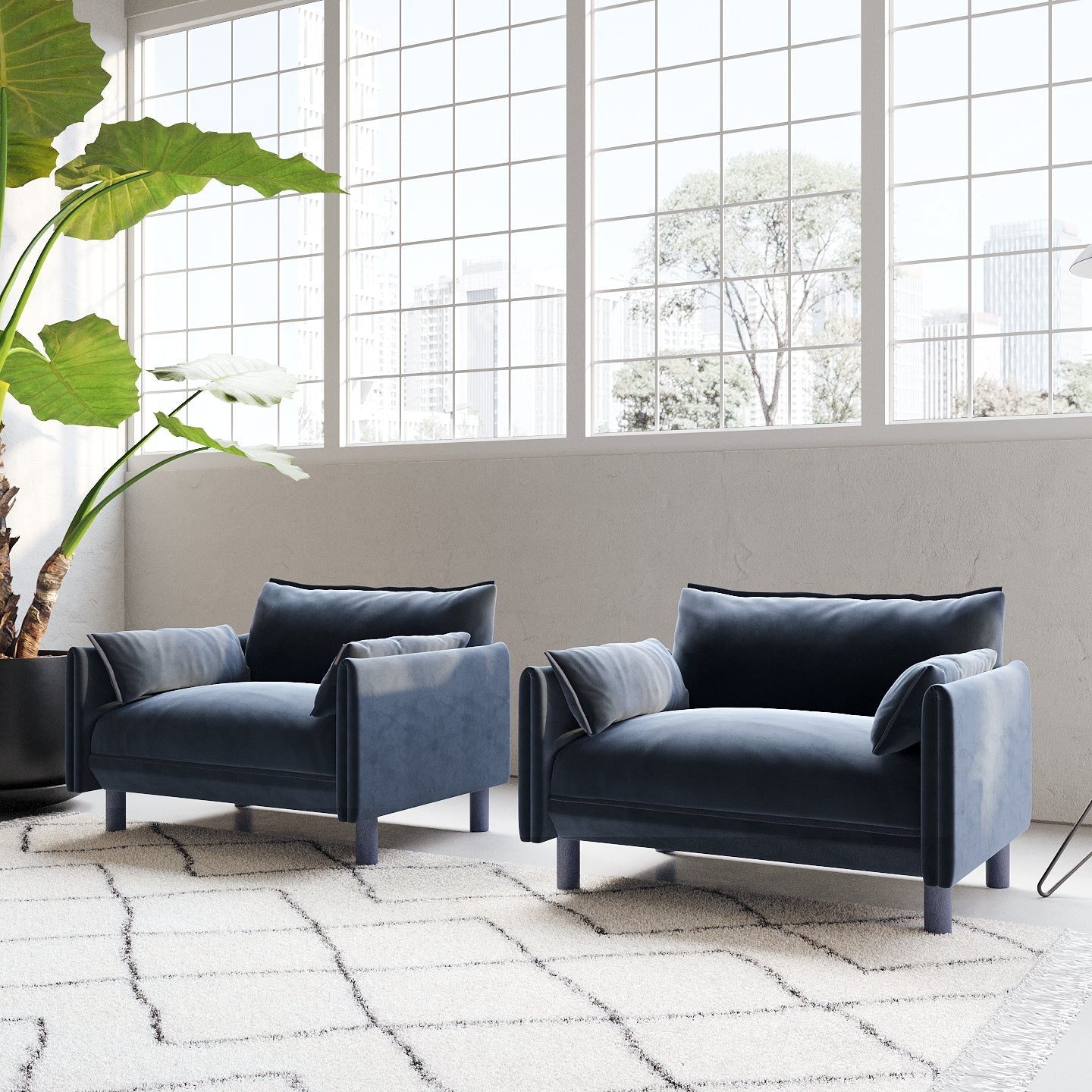 Cozy 1.5 Seater Sofa | Navy Cotton