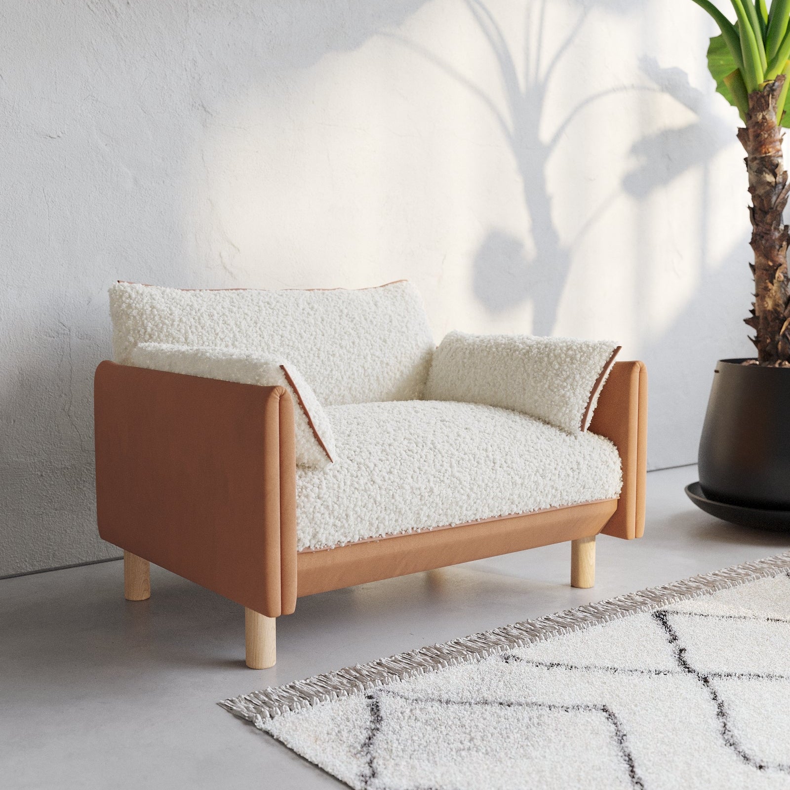 Cozy 1.5 Seater Chaise Sofa | Henna Cotton