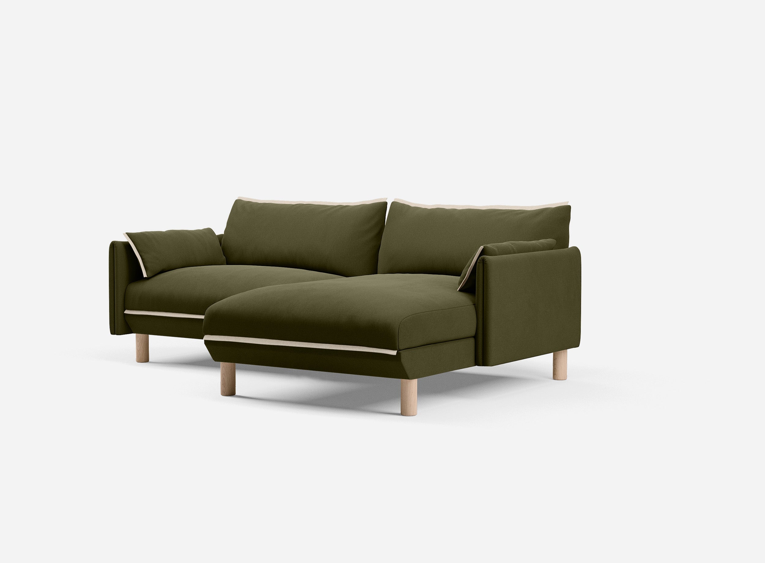 3 Seater Chaise Corner Right Hand Sofa | Cotton Meadow - Cozmo @ Meadow Cotton Jacket | Natural Trim