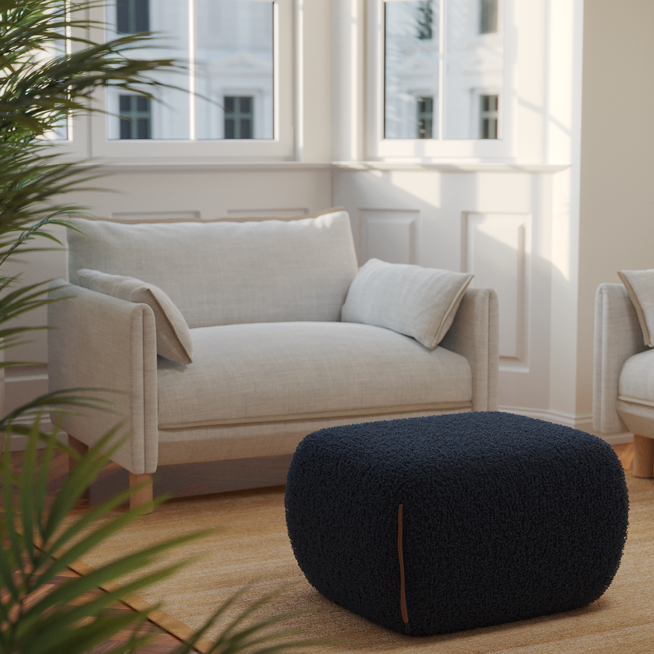 Cozy 1.5 Seater Sofa | Ecru Weave