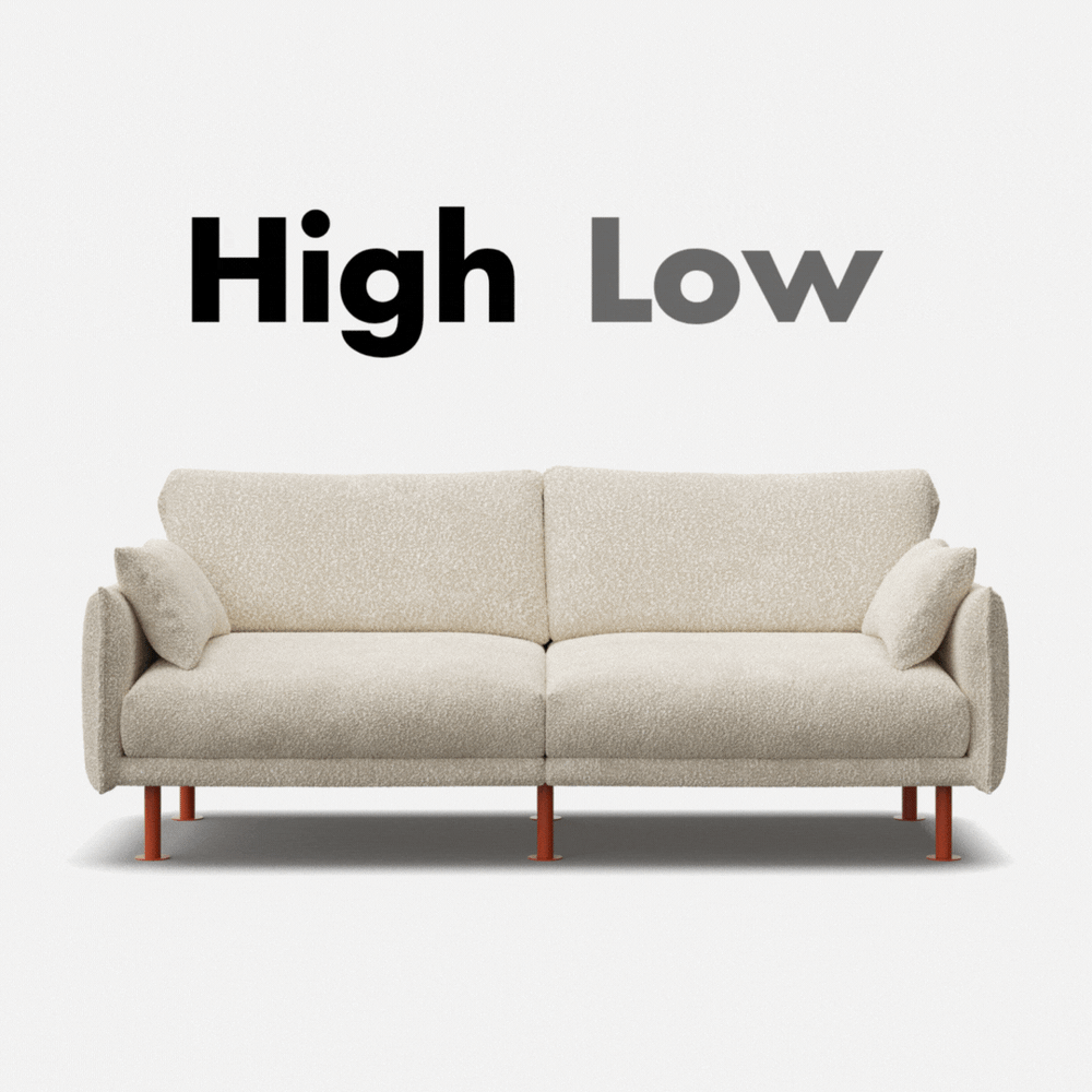 Cozmo Rest 3 Seater Sofa | Ecru Boucle Brick Legs