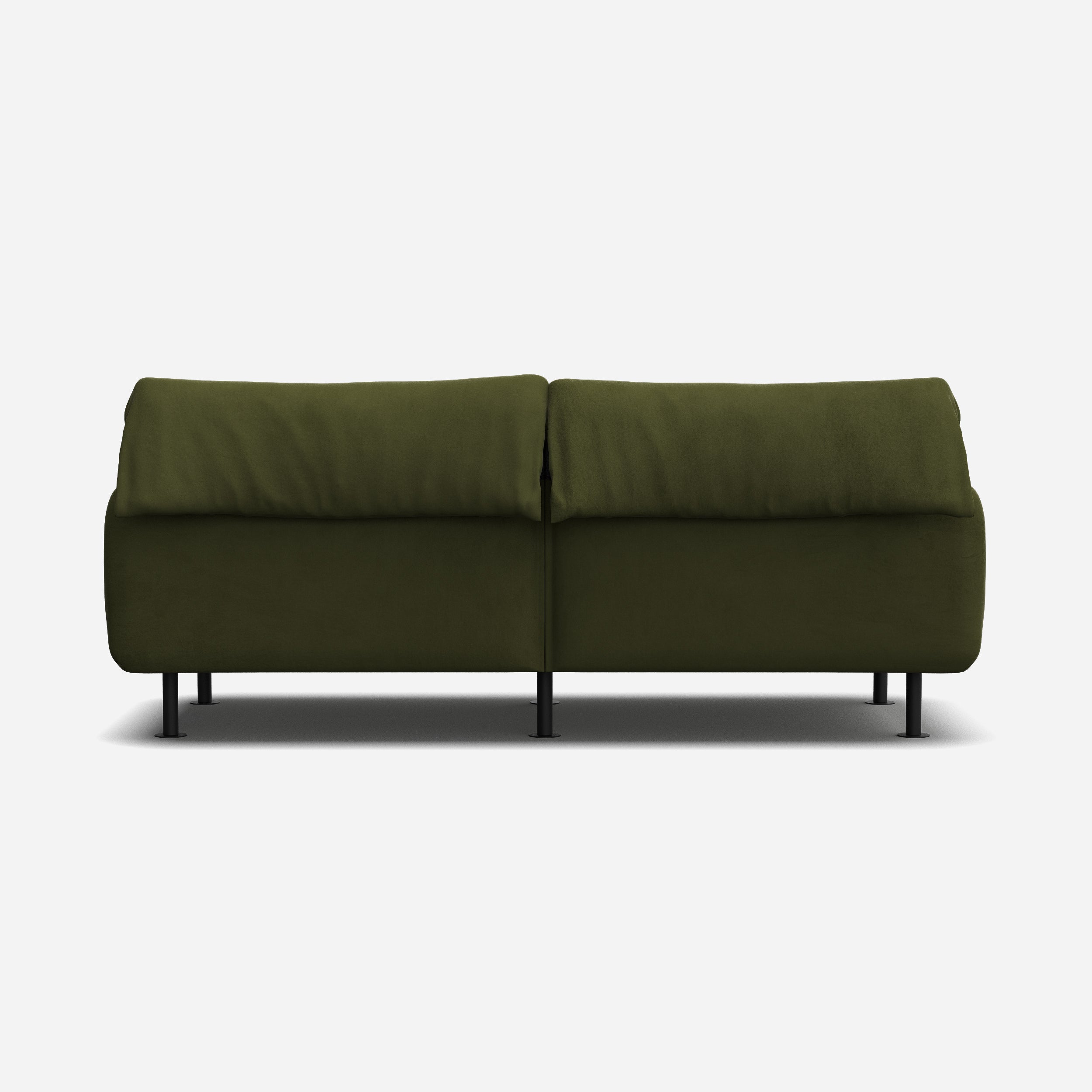 Rest 3 Seater Sofa | Dark Green Velvet| Black Legs | Cozmo